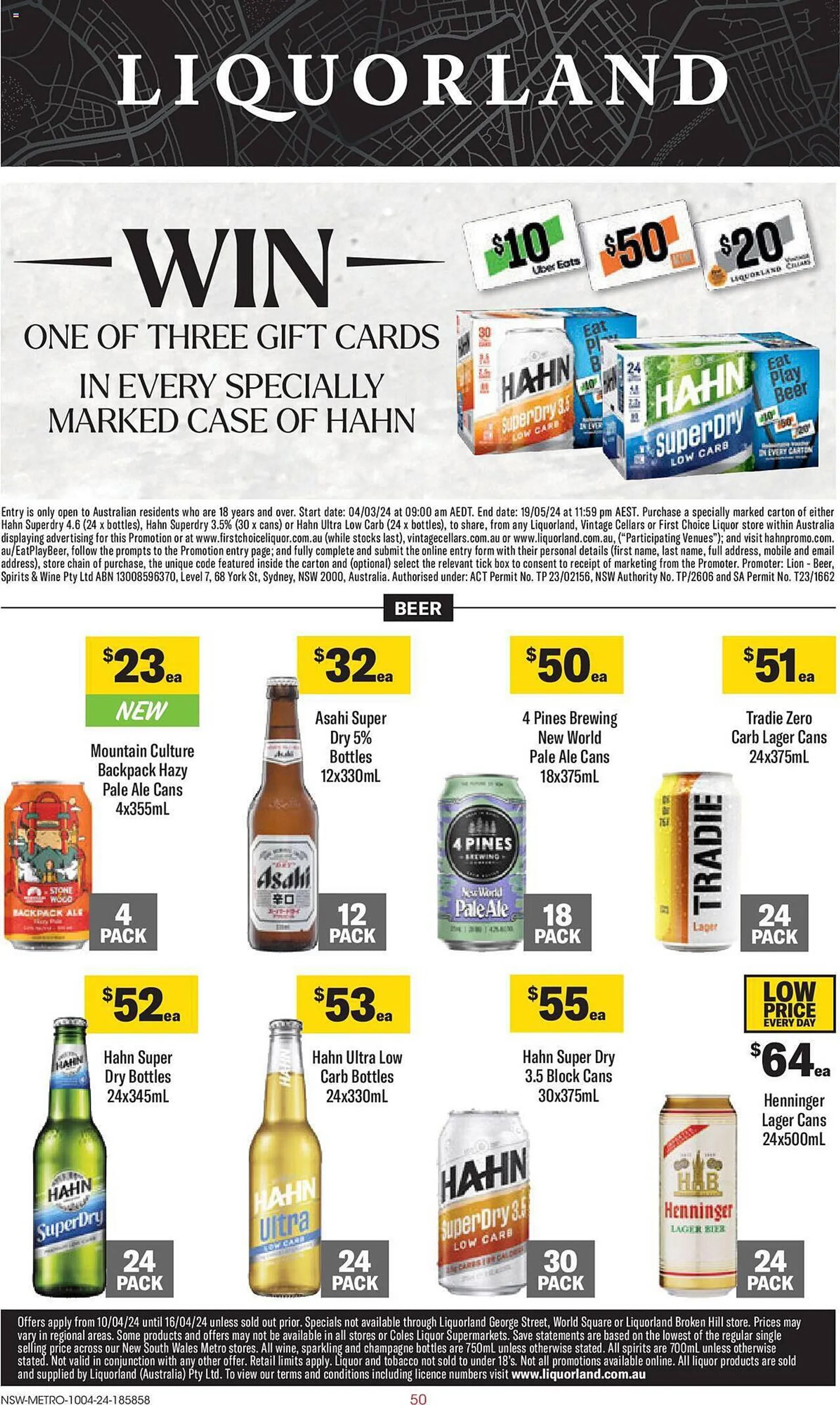 Liquorland catalogue - Catalogue valid from 10 April to 16 April 2024 - page 1