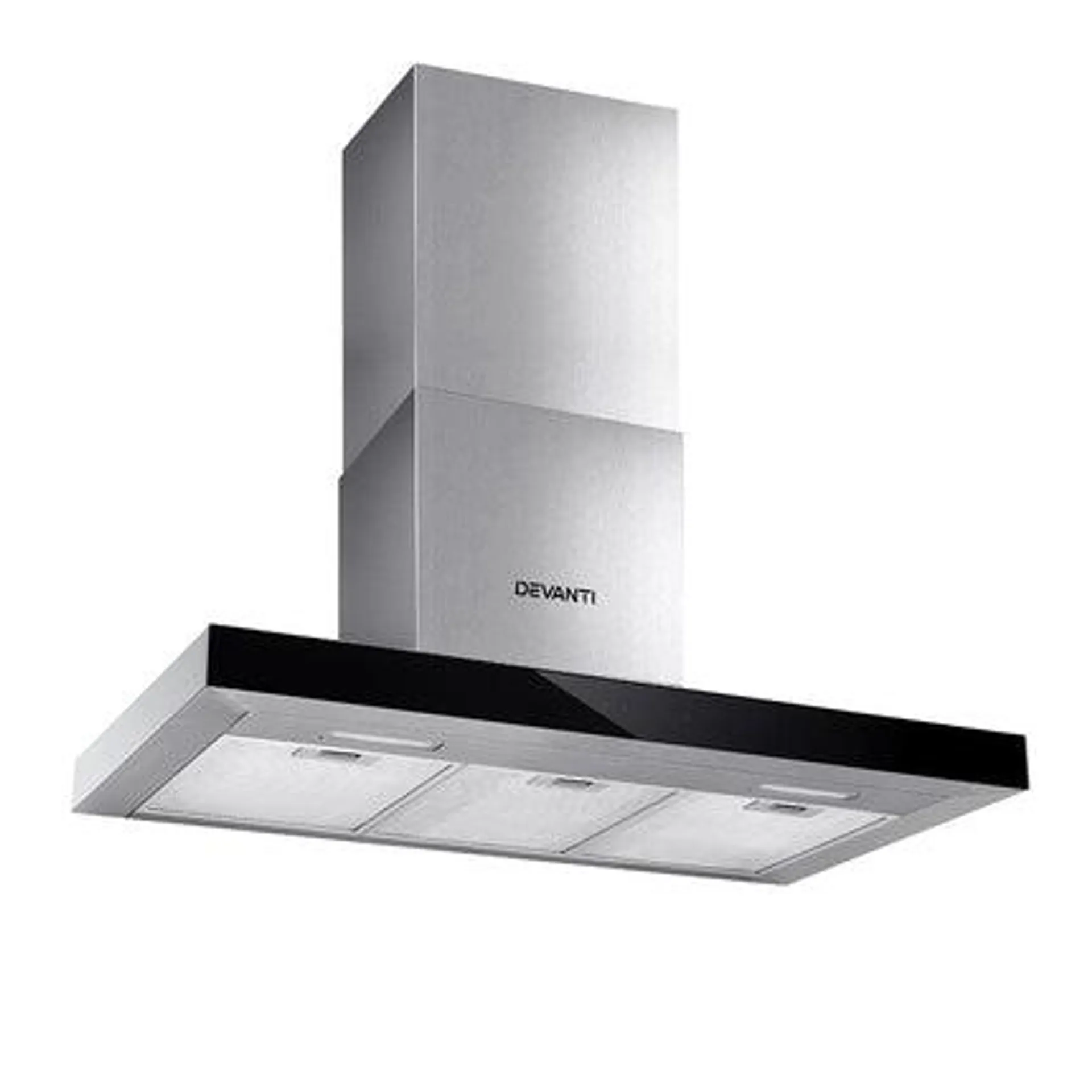 Range Hood 900mm Rangehood 90cm Stainless Steel Glass Kitchen Canopy Black