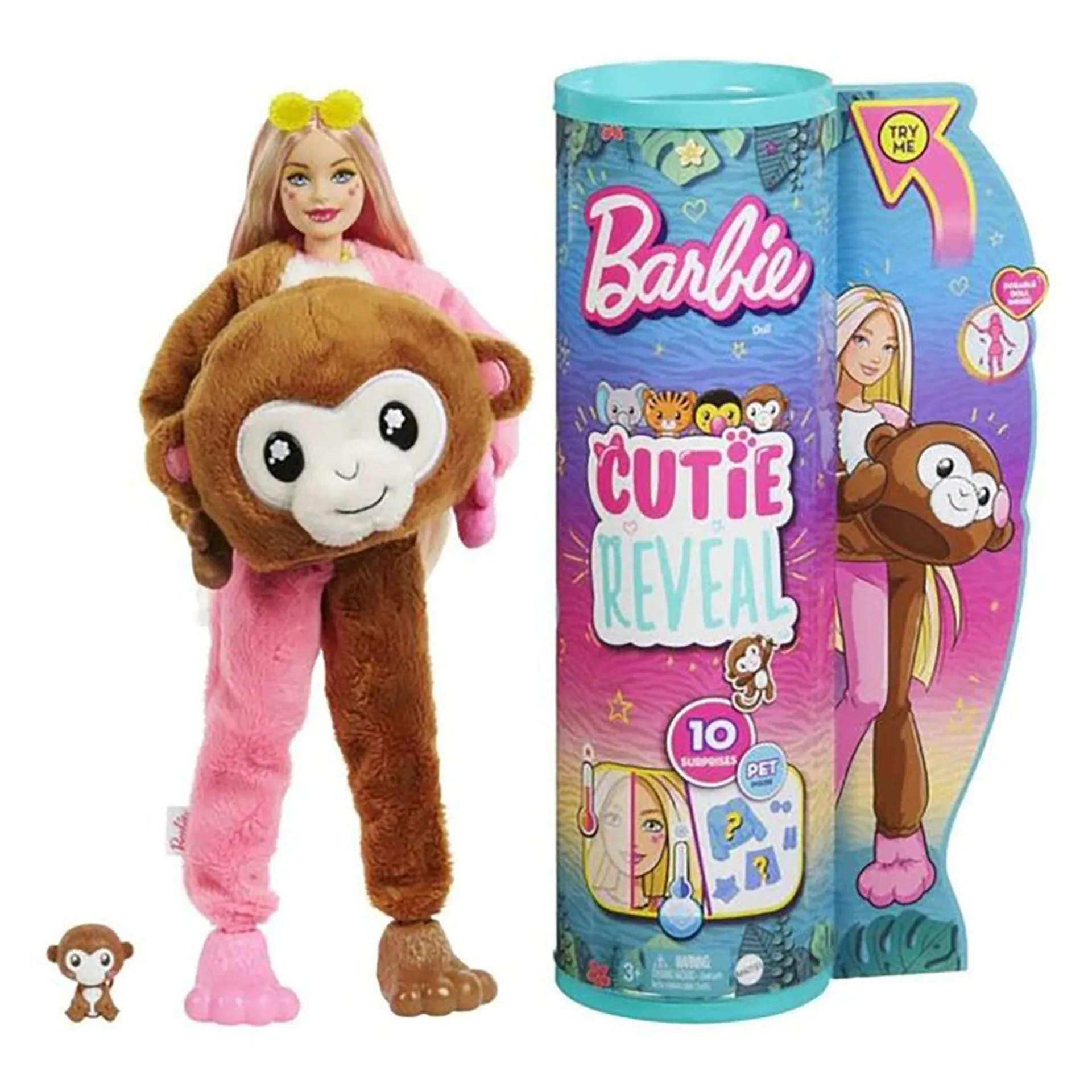 Barbie Cutie Reveal Jungle Series Monkey Doll