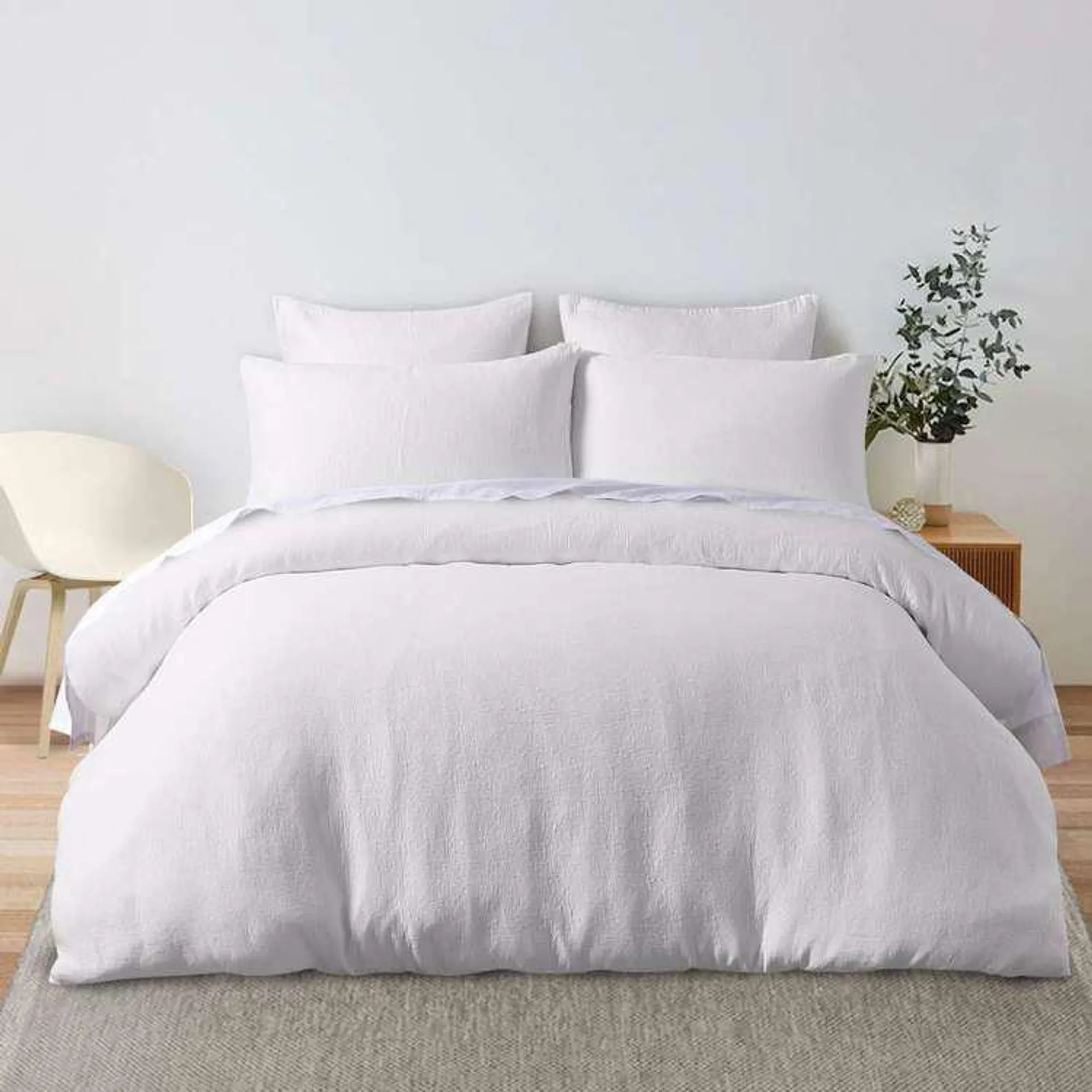 KOO Ella Textured Quilt Cover Set White