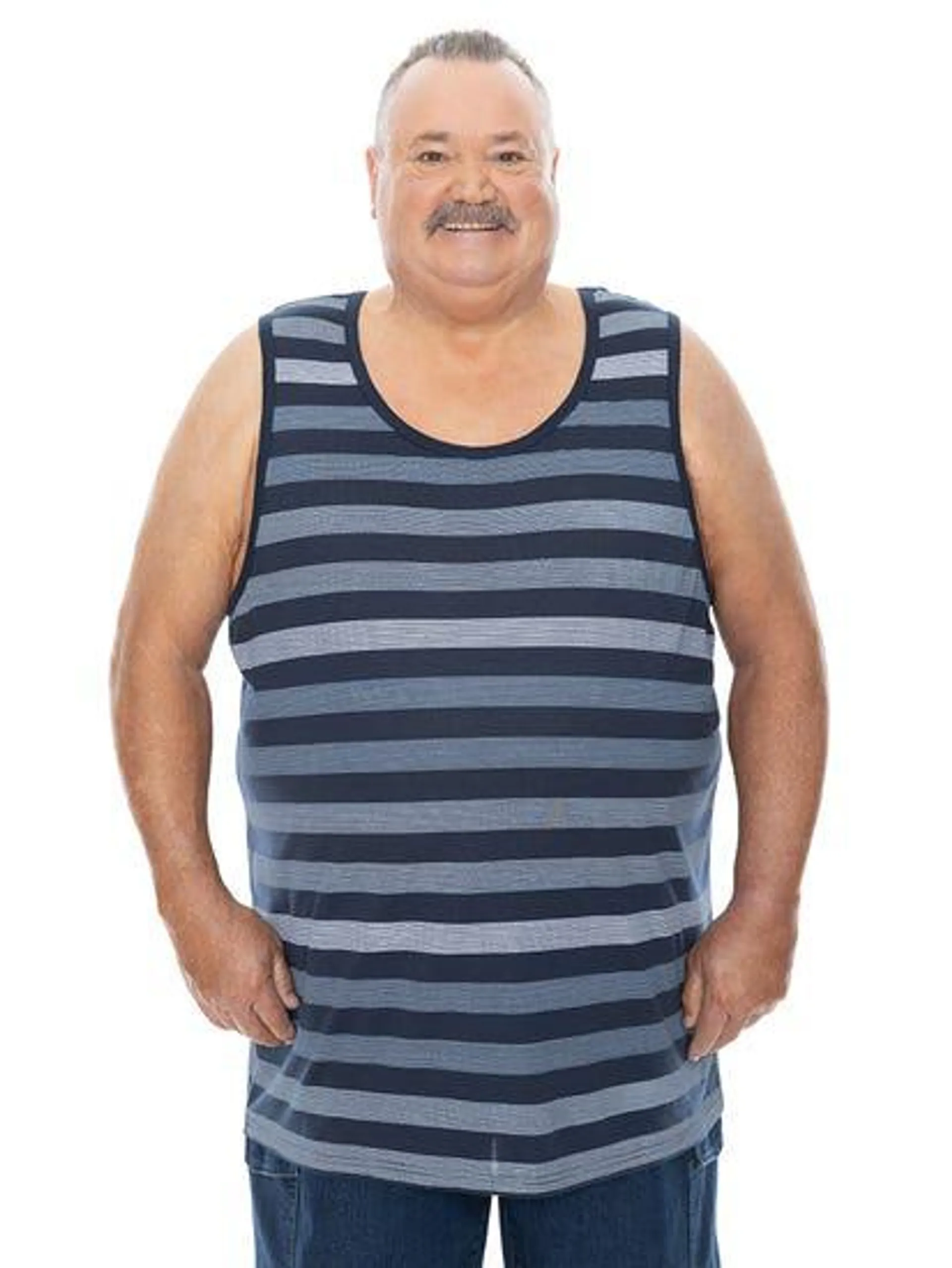 Big Mens Navy Stripe Tank Top