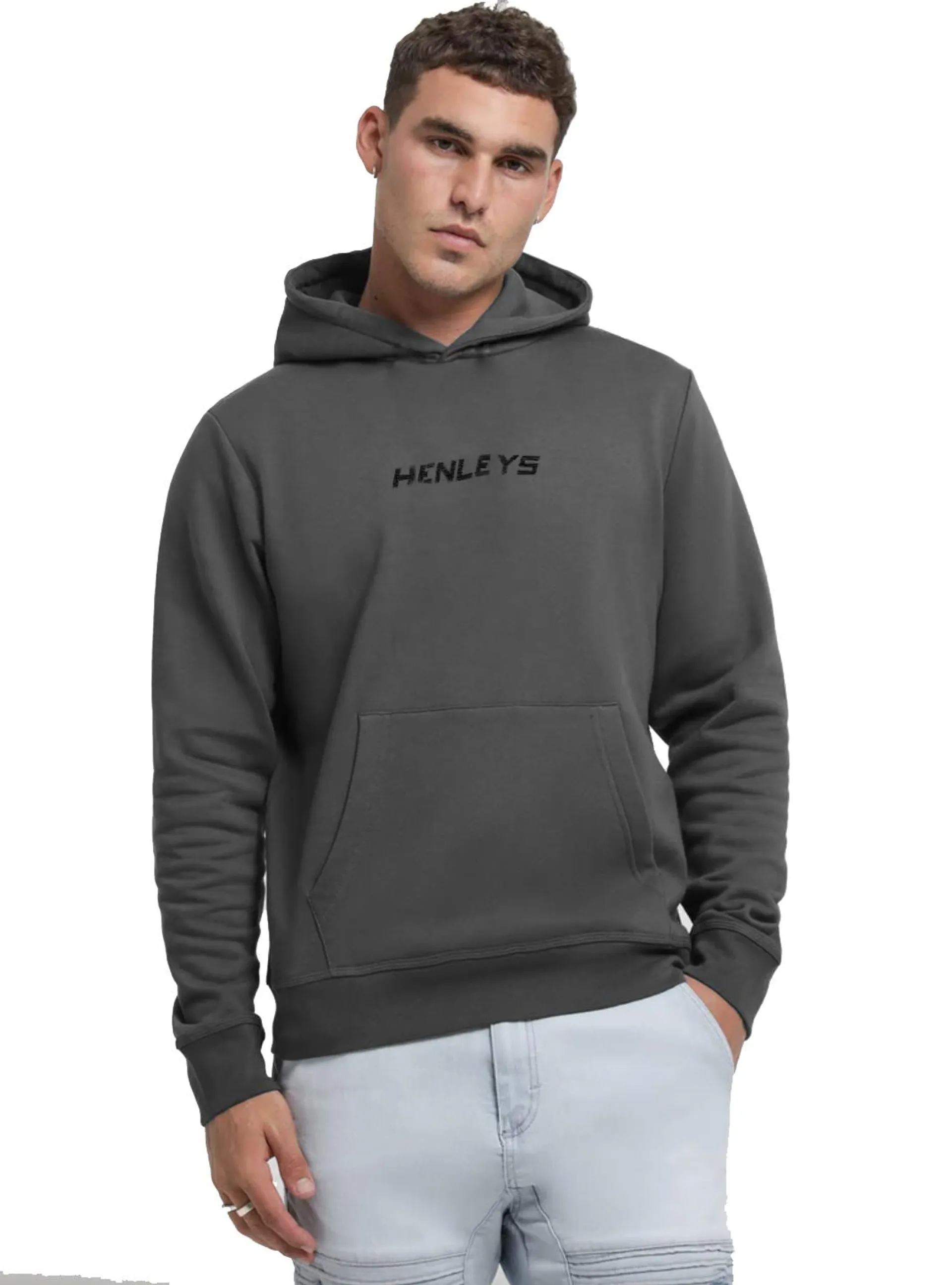 Henleys Defence Tonal Hooded Sweater - Mens - Coal