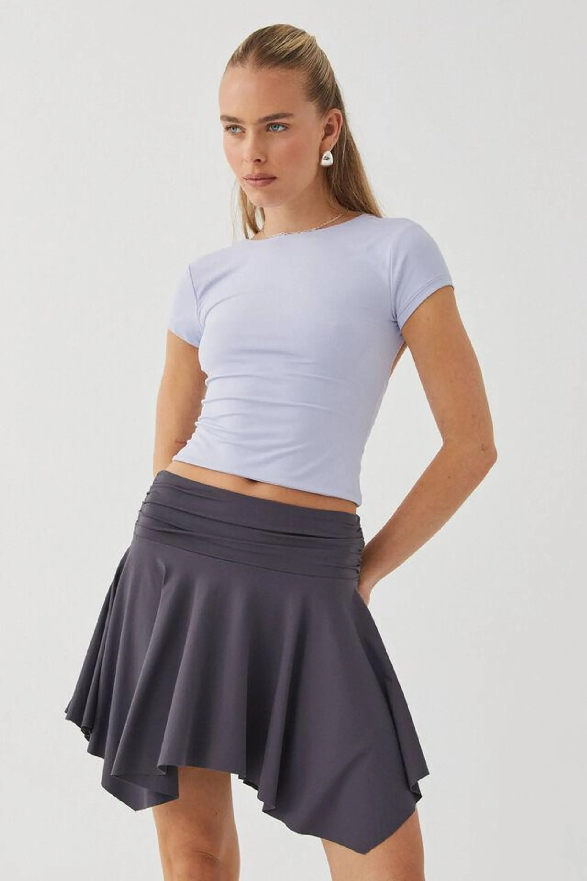Luxe Hanky Hem Mini Skirt
