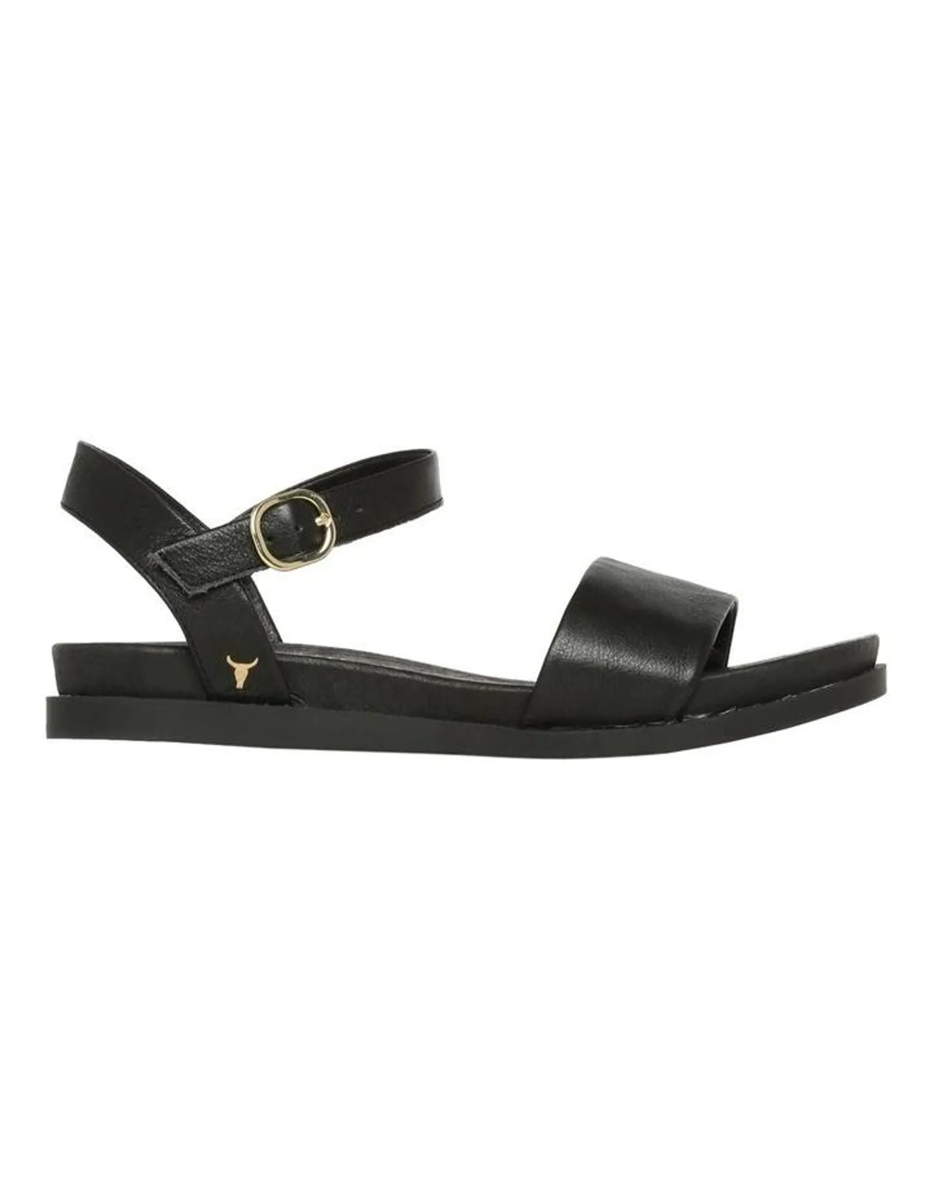 Lucee Black Leather Sandal