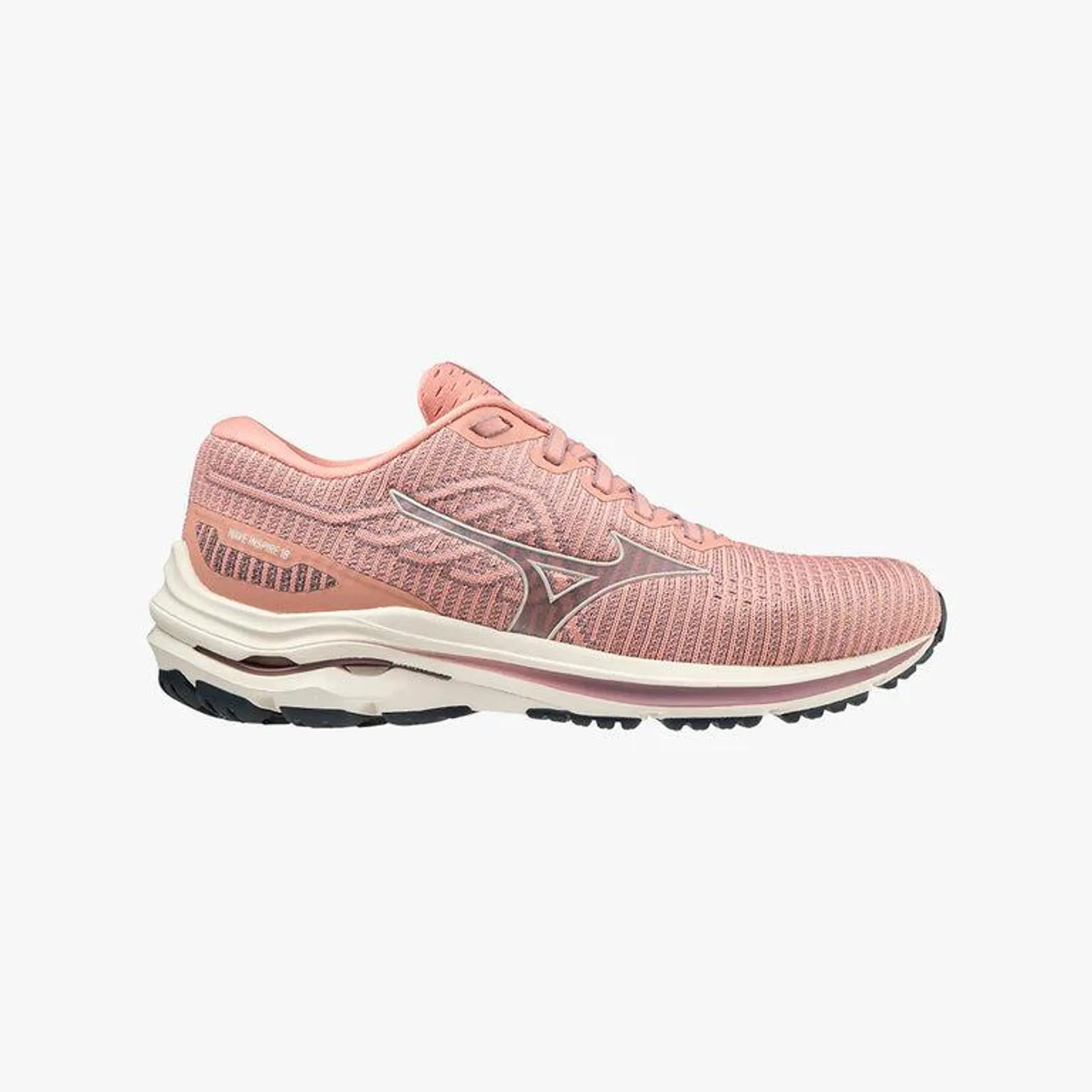 Mizuno Wave Inspire 18 Waveknit - Womens - Rosette/Snow White/Elderberry