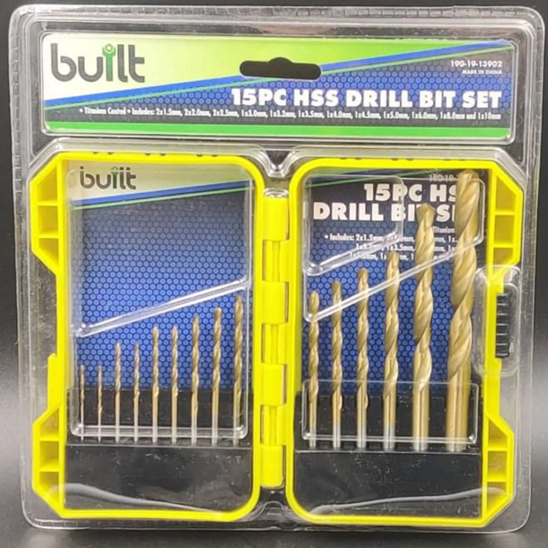 15 Piece HSS Drill Bit Set