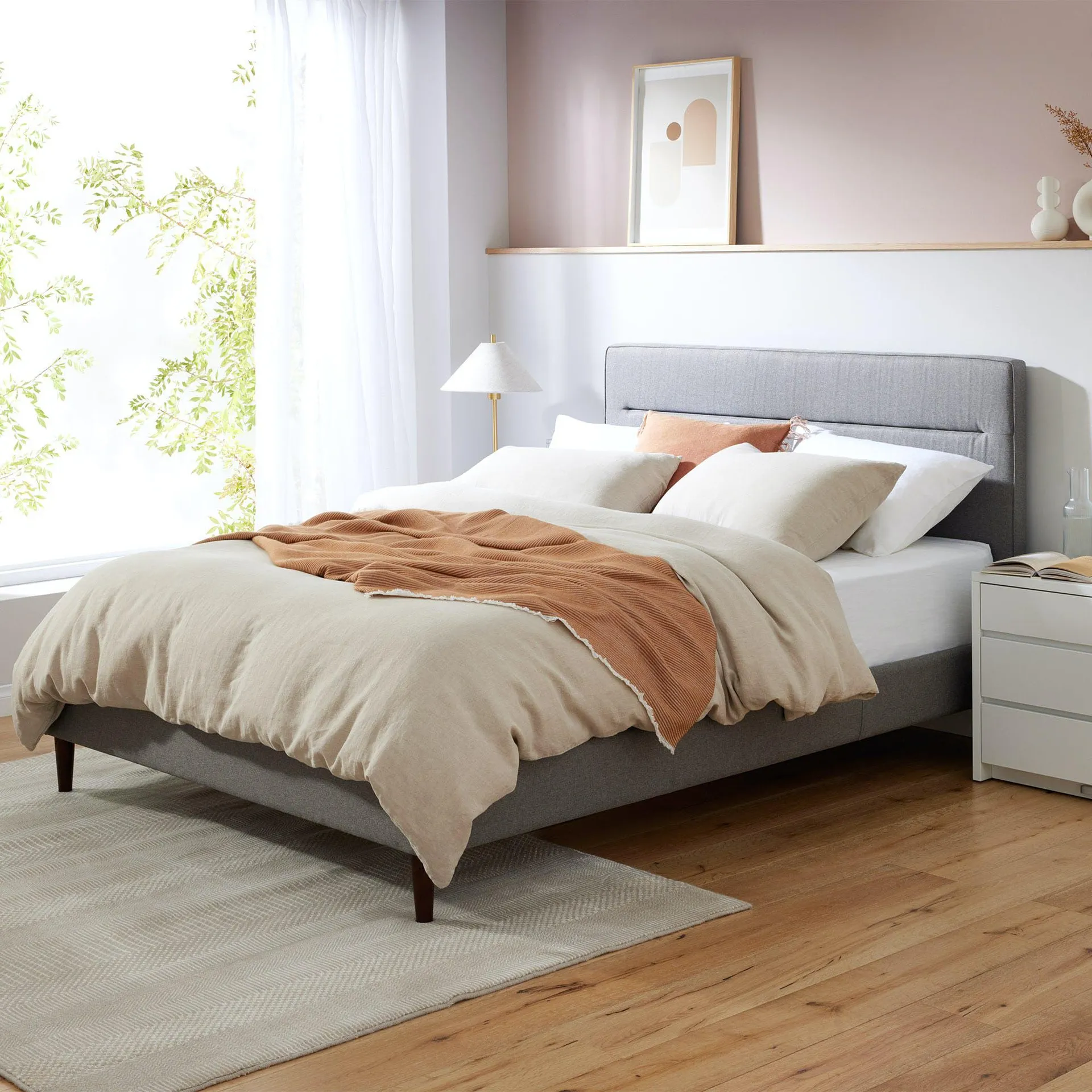 Haydon Bed Frame, Light Grey