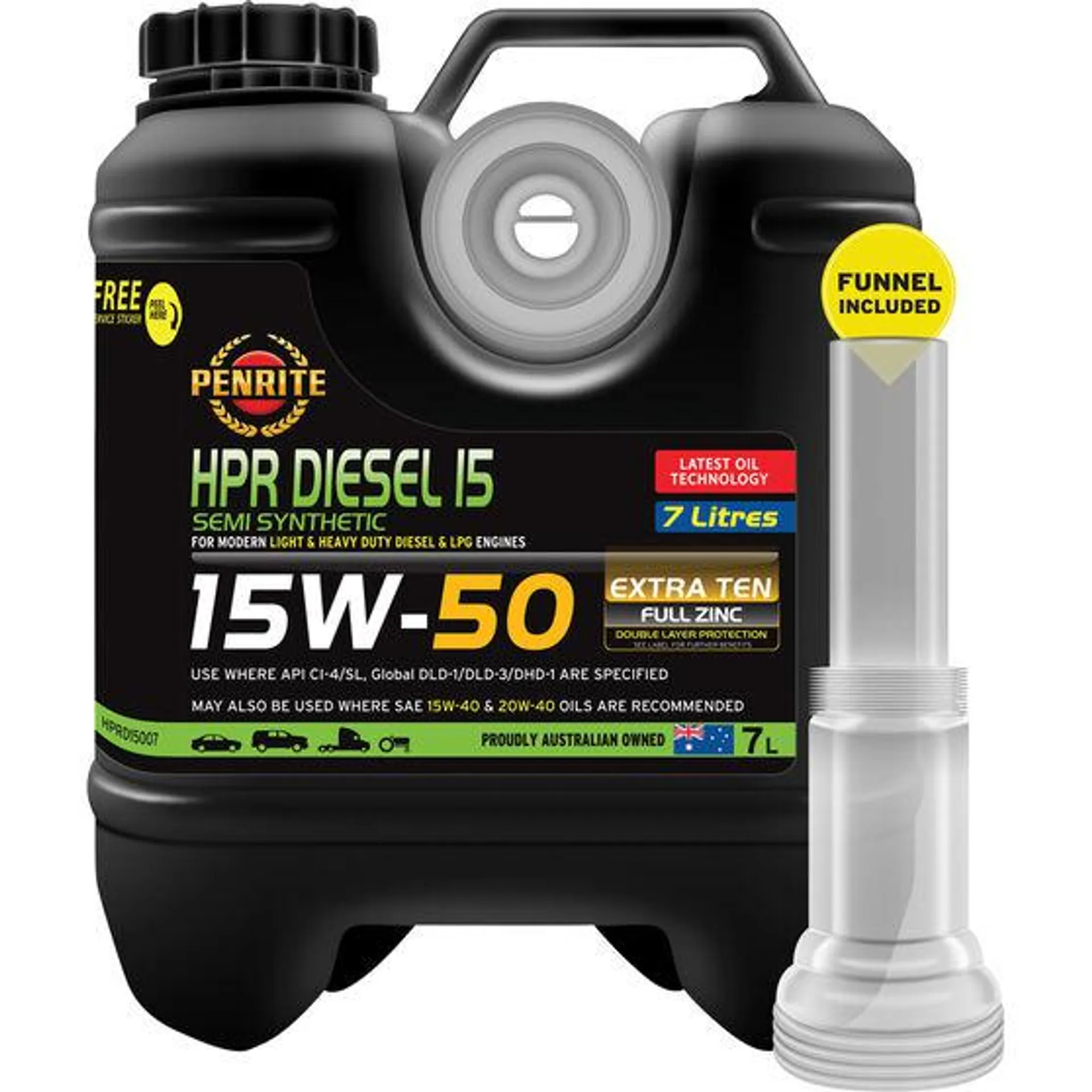 Penrite HPR Diesel 15 Engine Oil 15W-50 7 Litre