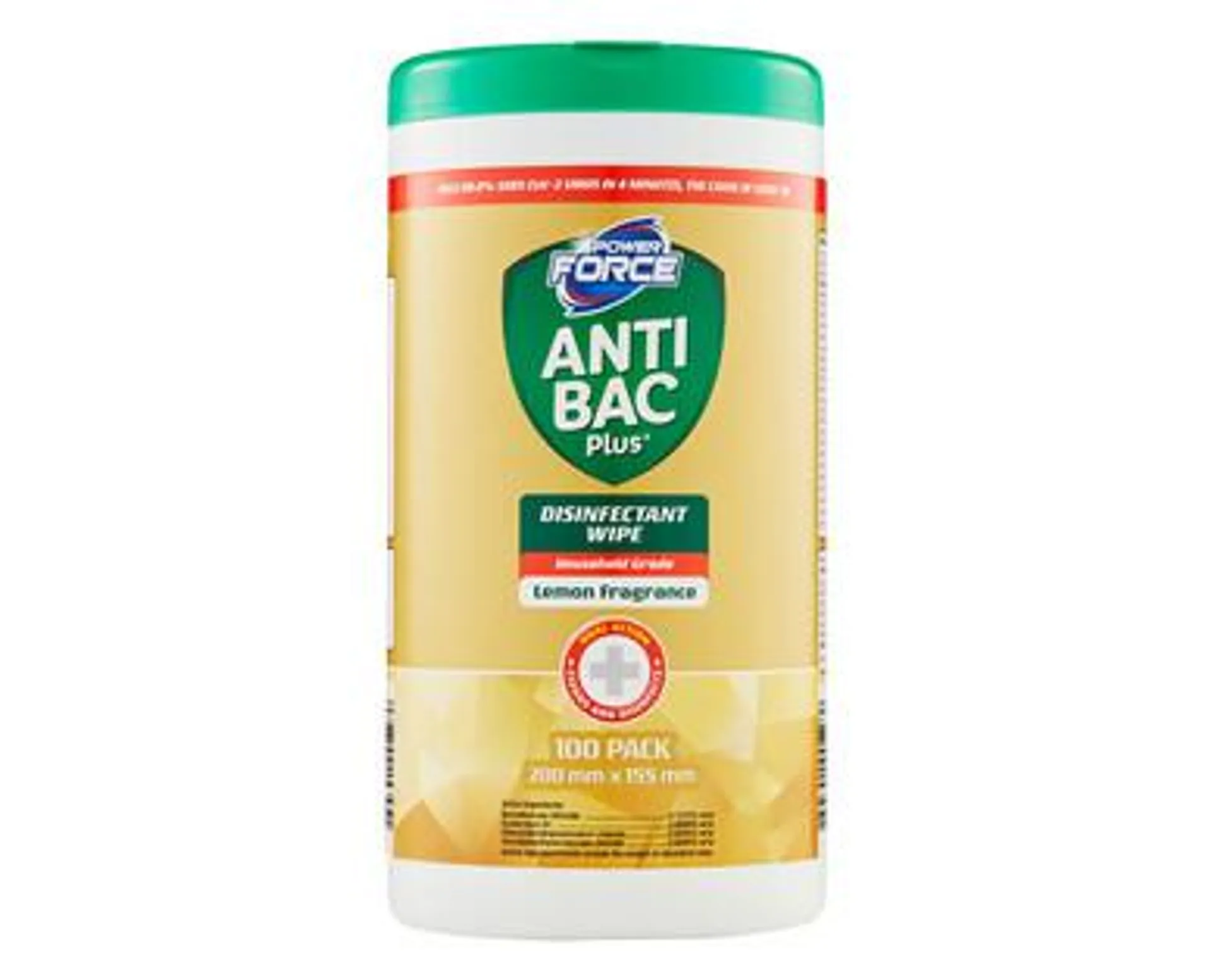 Power Force Anti Bac Plus Disinfectant Surface Wipes 100pk