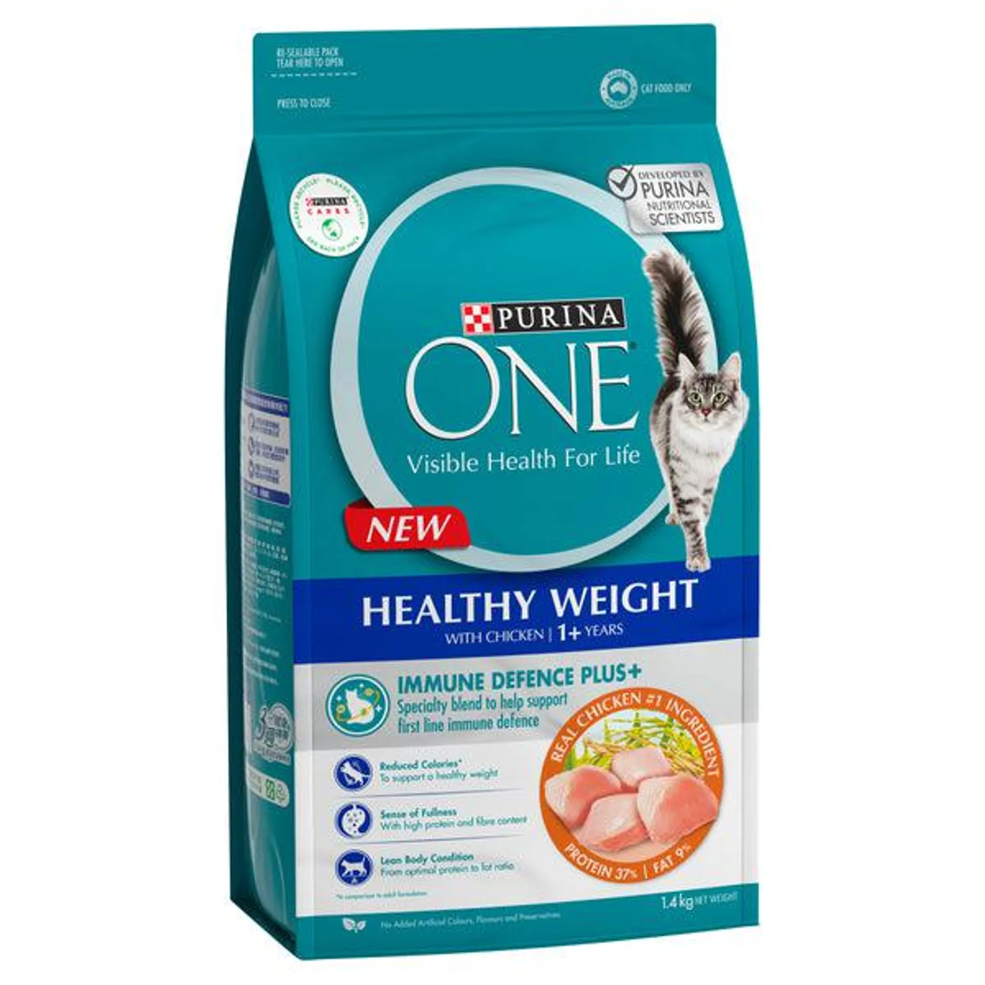 PURINA ONE - Adult Healthy Weight Chicken Dry Cat Food (1.4kg)