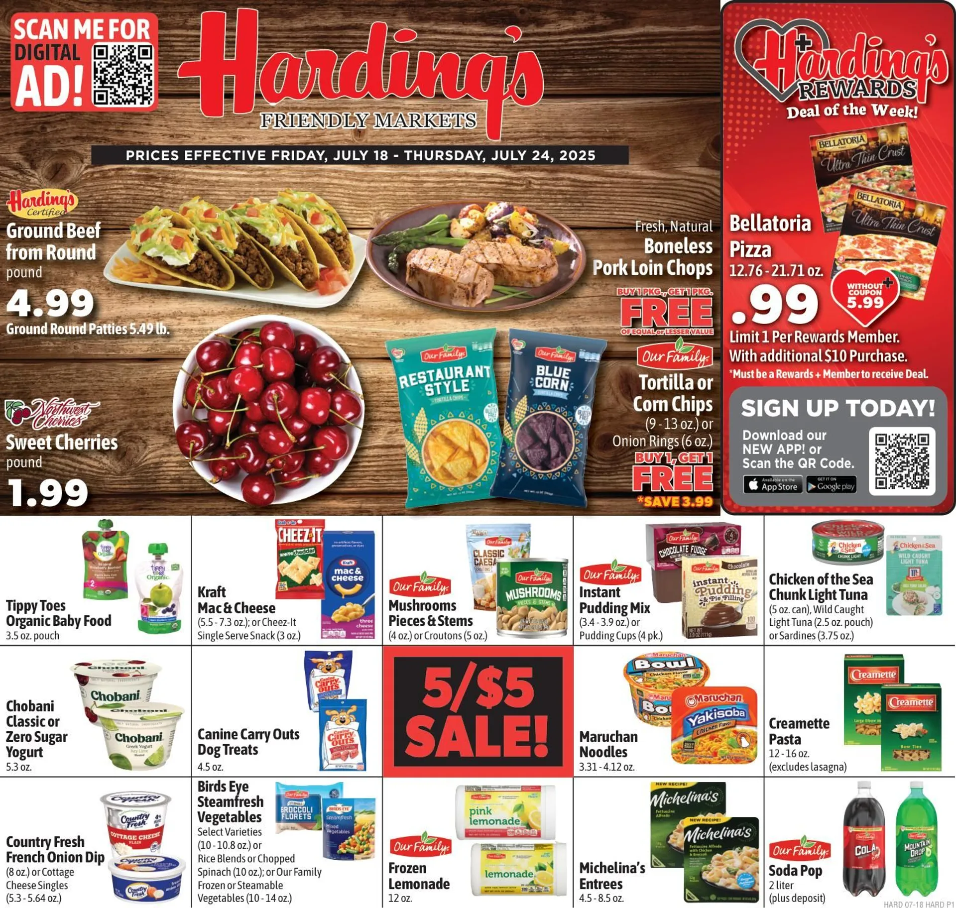 Weekly ad Harding's Markets Sales from July 18 to July 24 2025 - Page 1