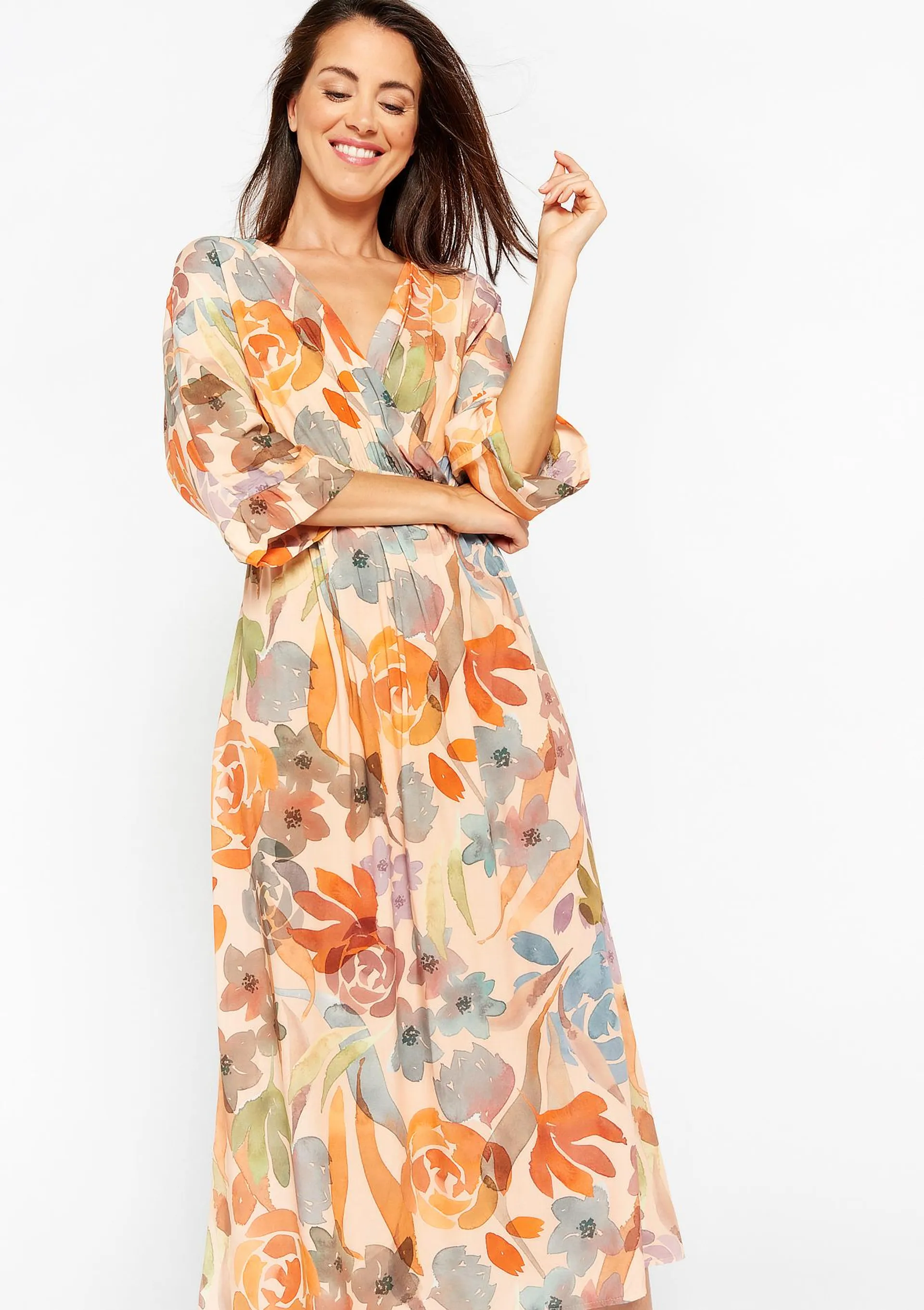 Dress with watercolour flowers