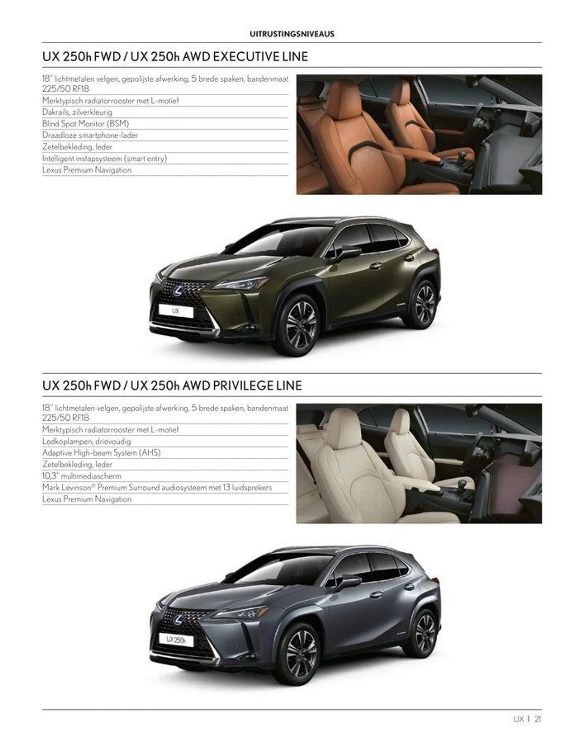 LEXUS UX  van 23 november tot 23 november 2024 - folder pagina 21