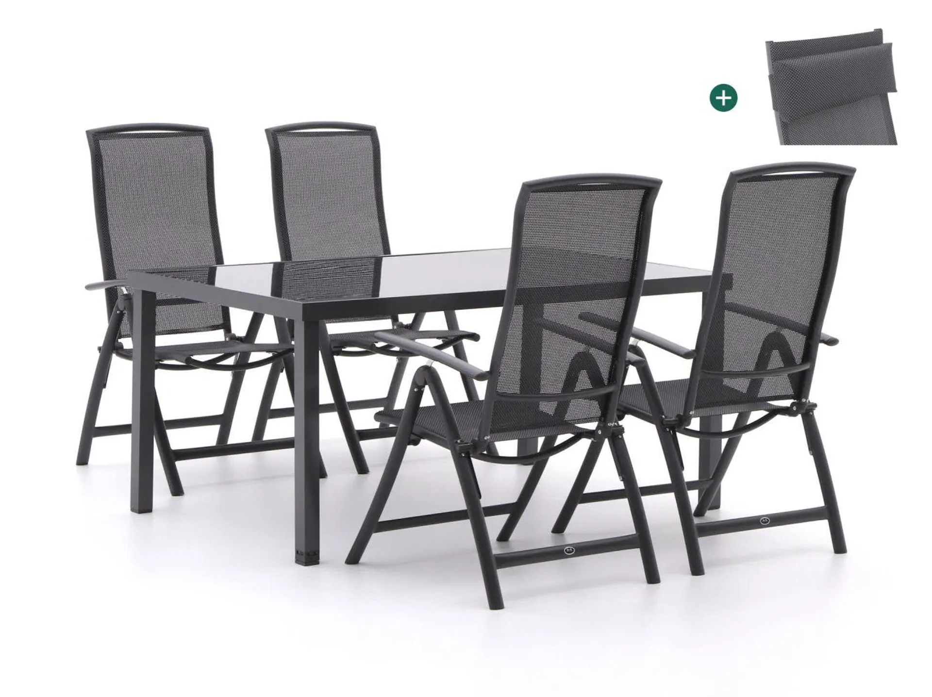 R&S Design Capri/Caluso 160cm dining tuinset 5-delig verstelbaar