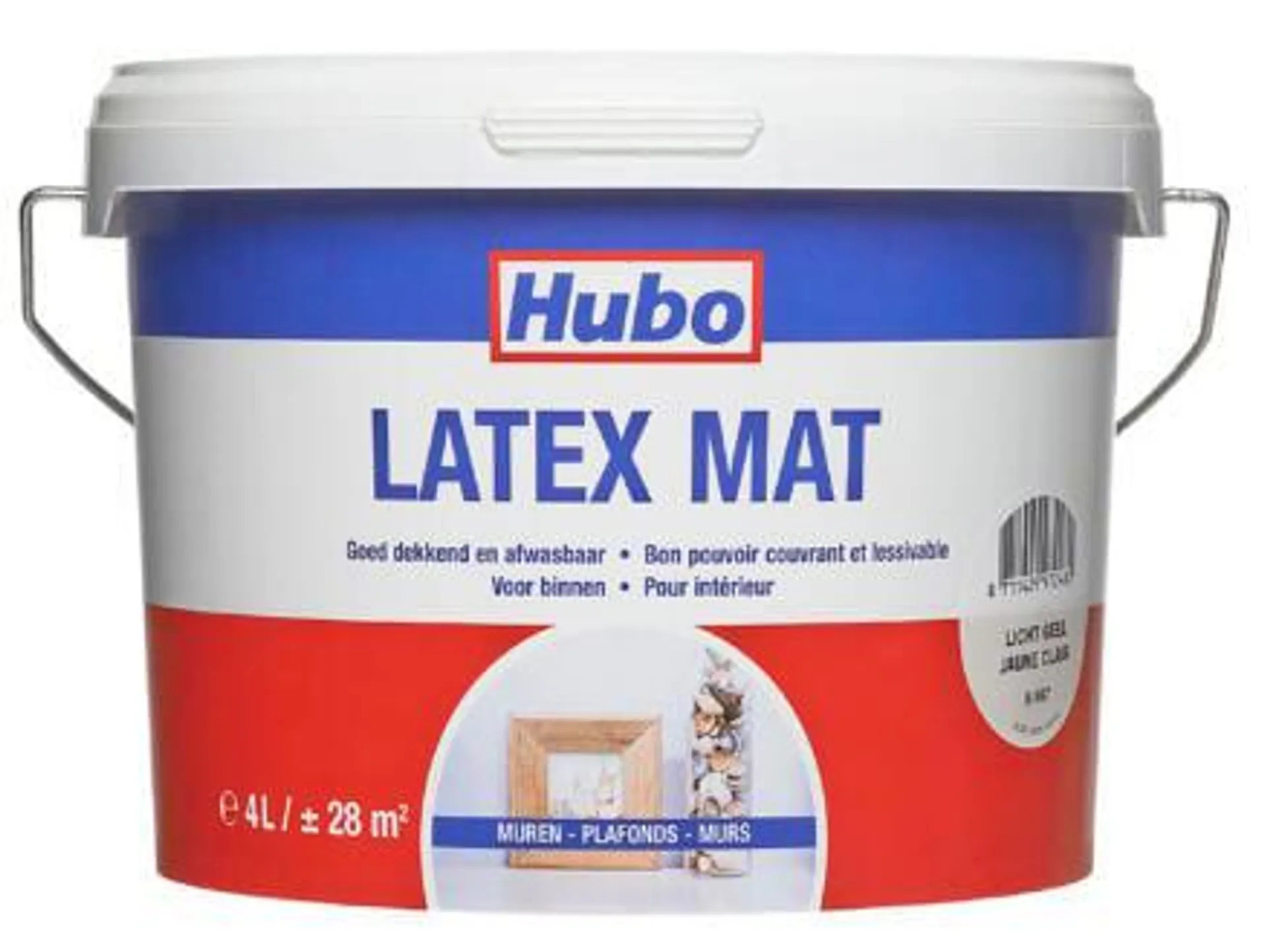 Hubo muurverf latex mat 4l lichtgeel