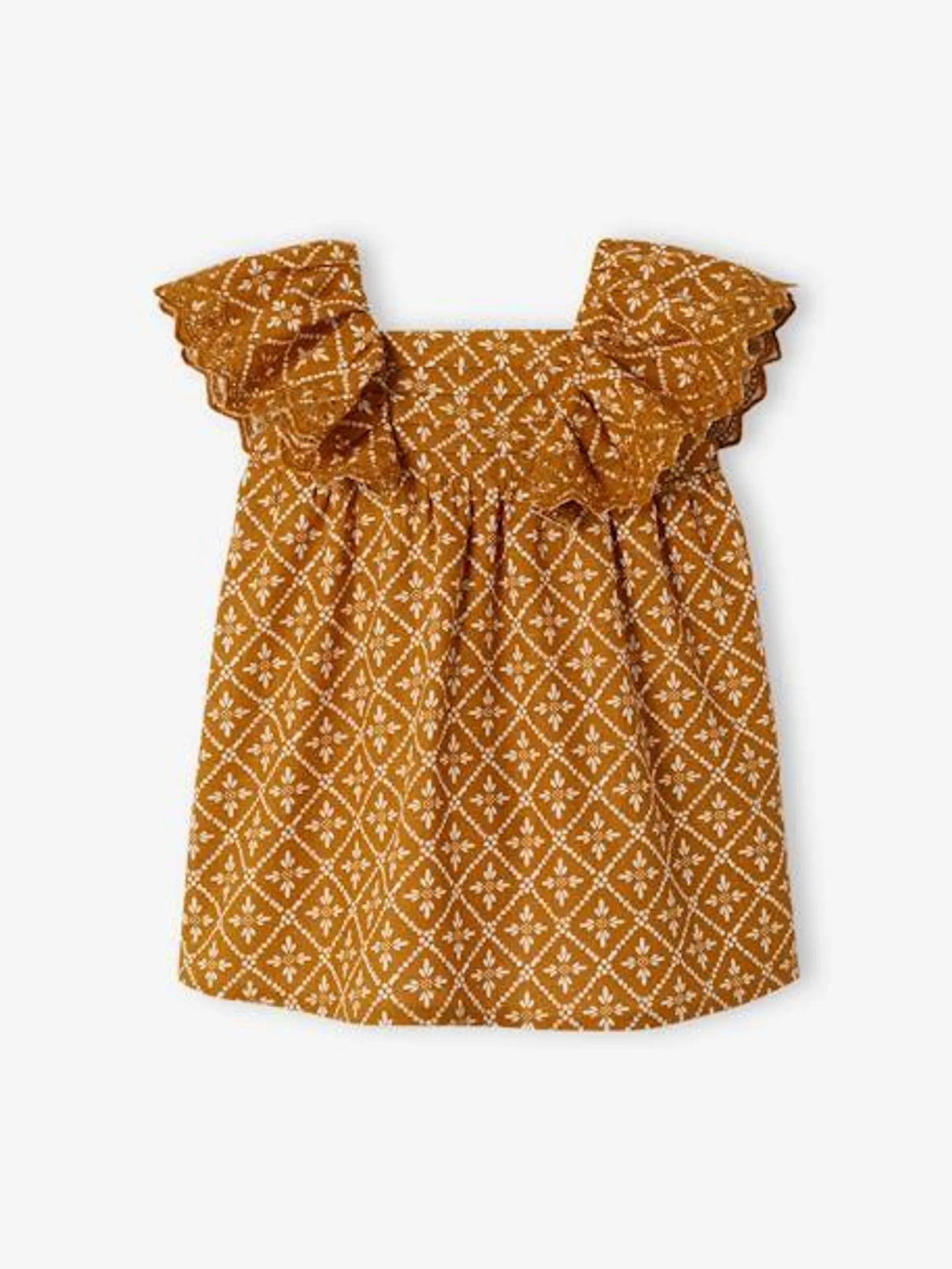 Robe bébé à volants - caramel