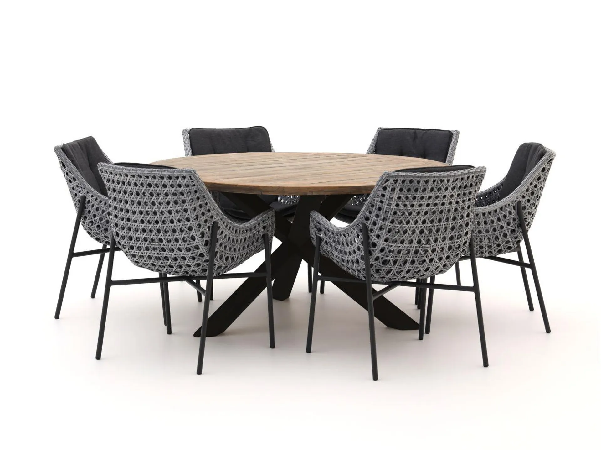 Manifesto Novara/ROUGH-Y ø150cm dining tuinset 7-delig