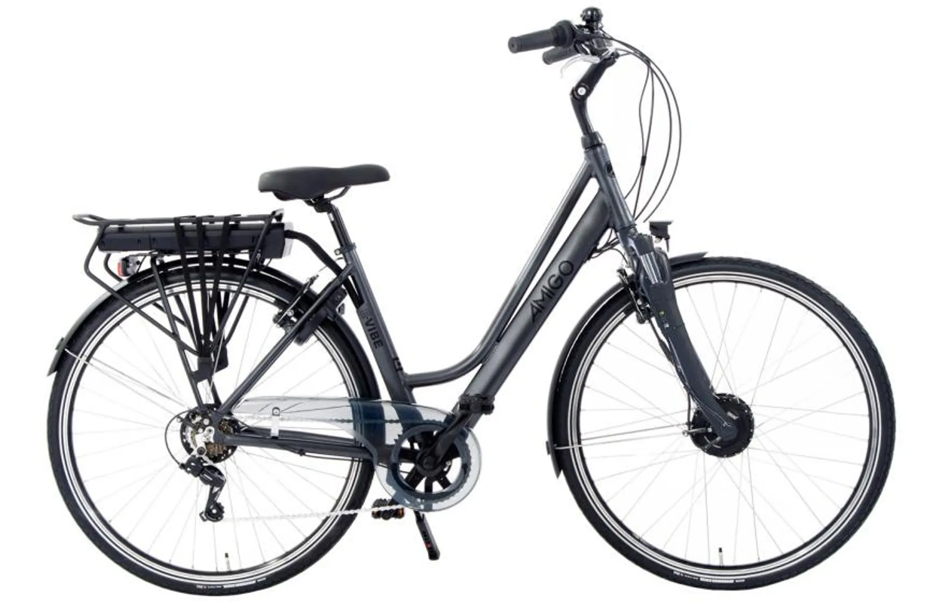 AMIGO E-Vibe D1+ 460Wh 28 Inch Dames 7V V-Brakes Matgrijs