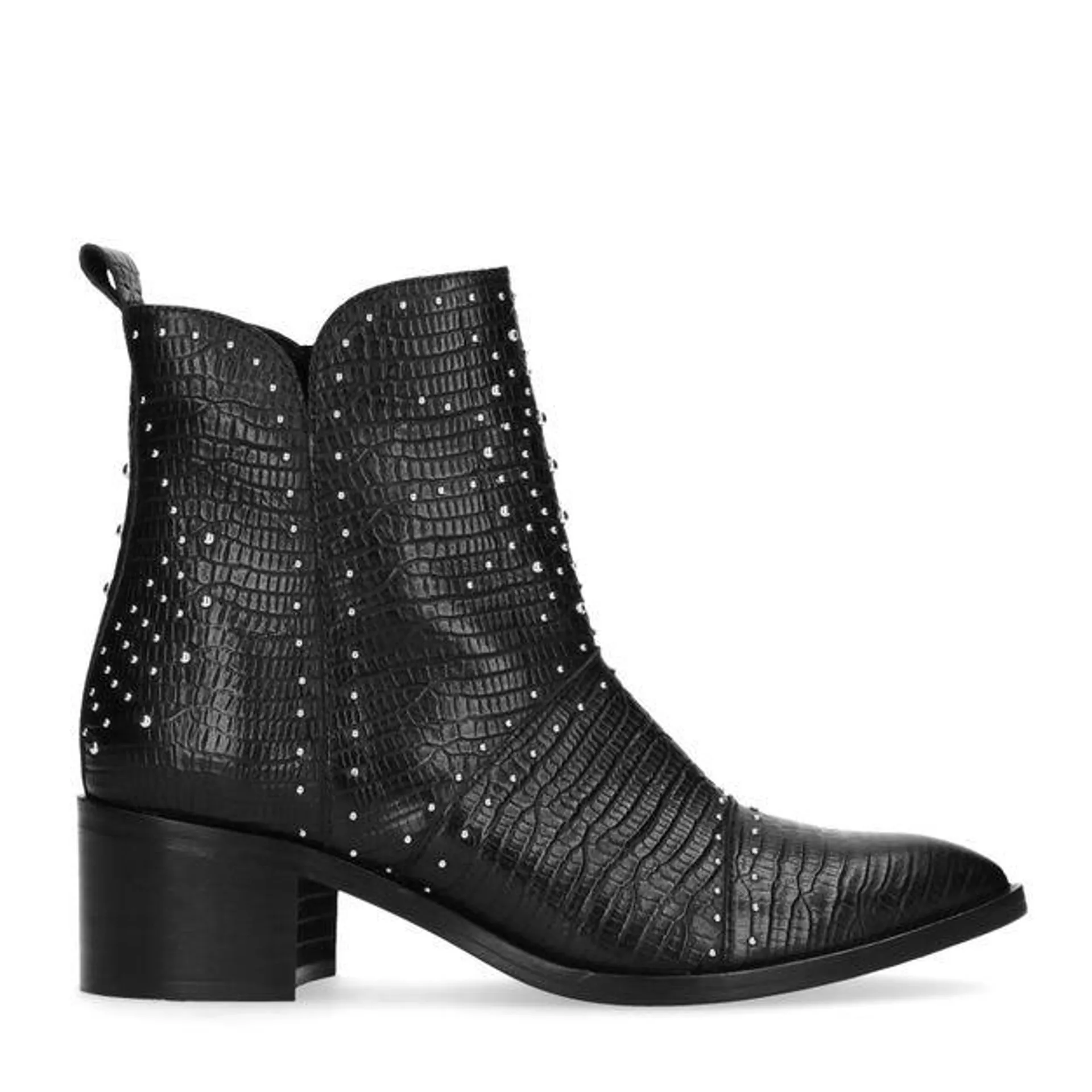 Zwarte cowboylaarsjes met studs