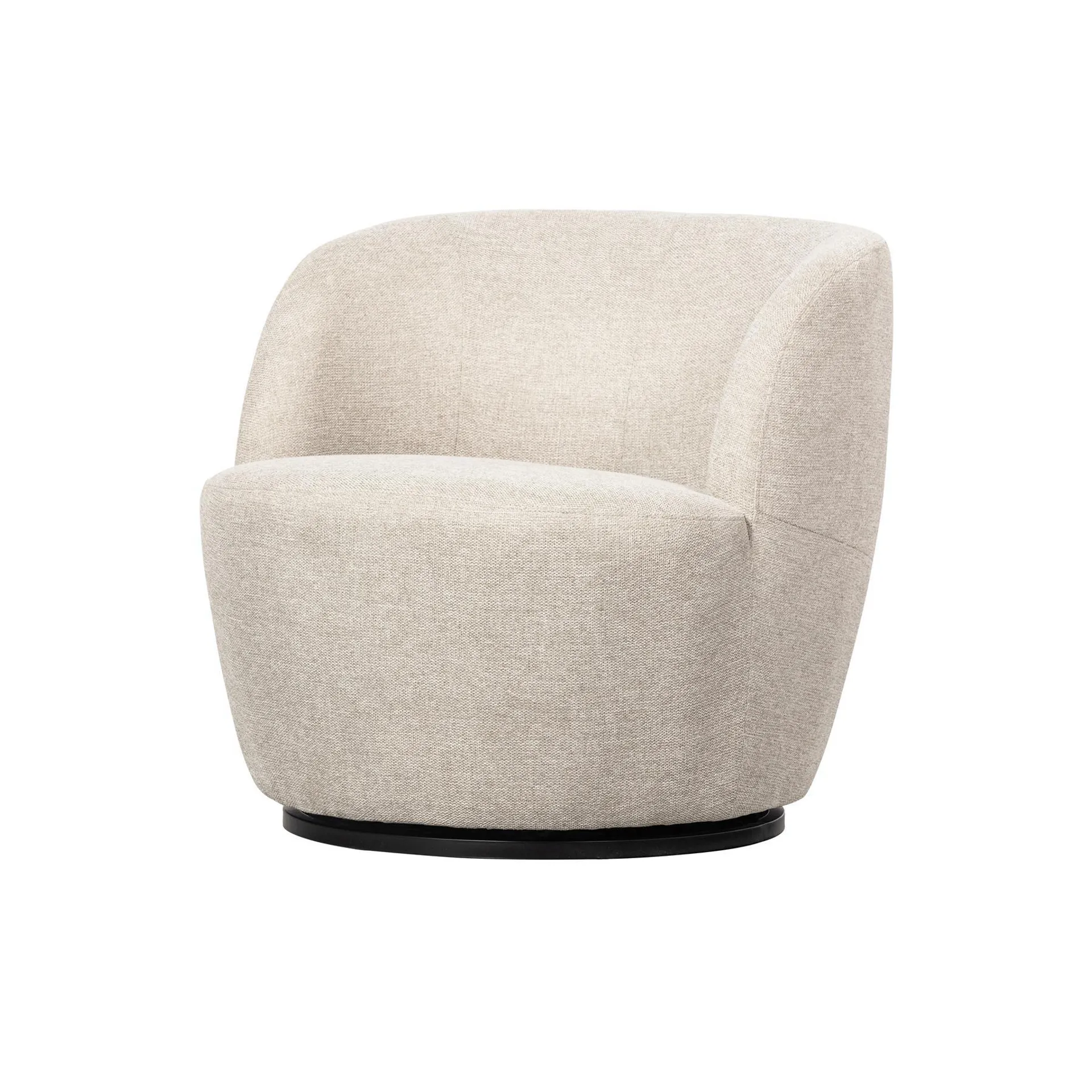 WOOOD Serra Draaifauteuil - Polyester - Off White - 75x70x69