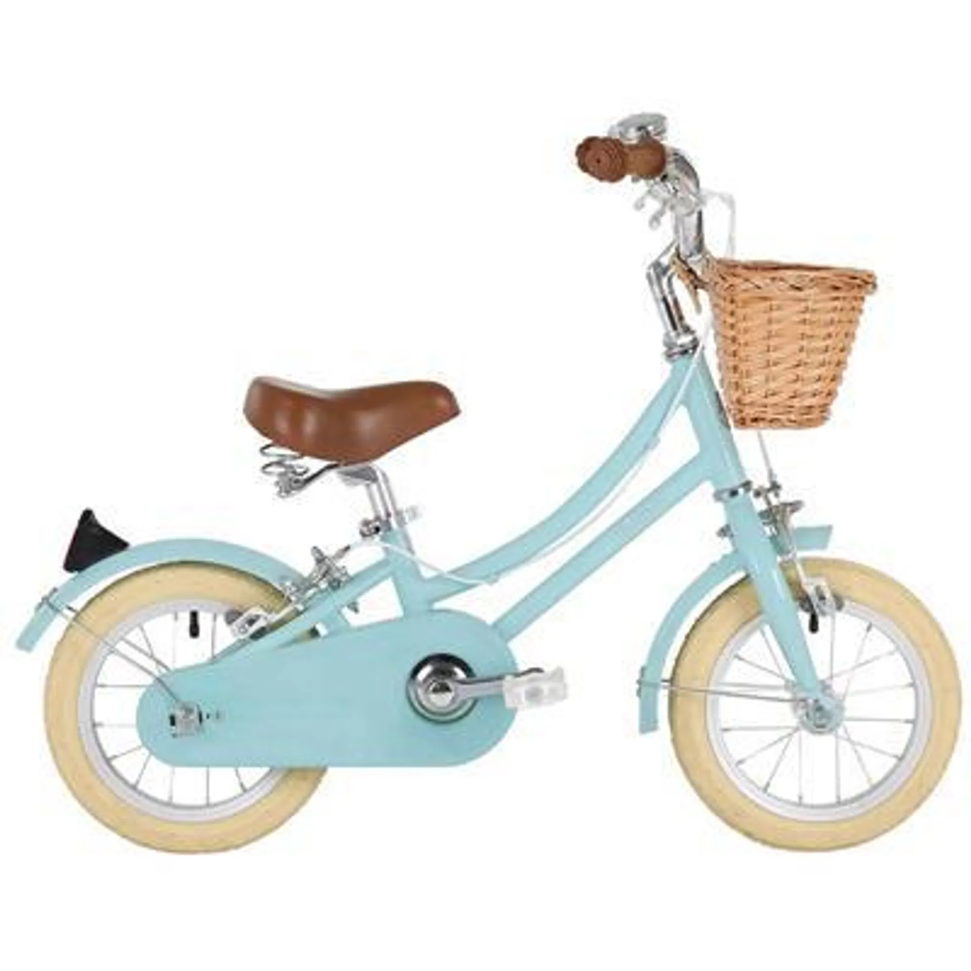 Bobbin Fiets 12" gingersnap (incl mandje+wieltjes) - duck egg blue