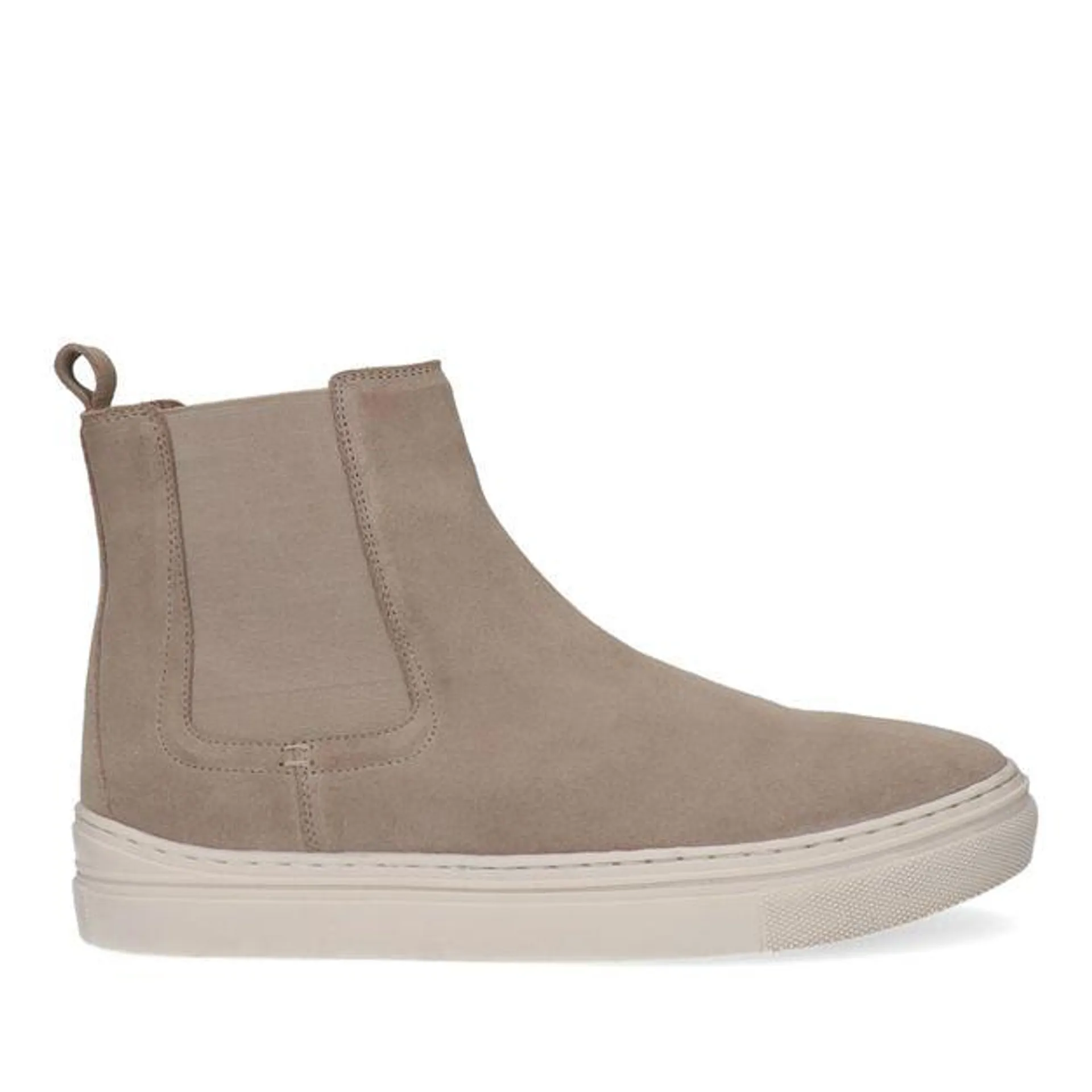 Beige suède chelsea boots