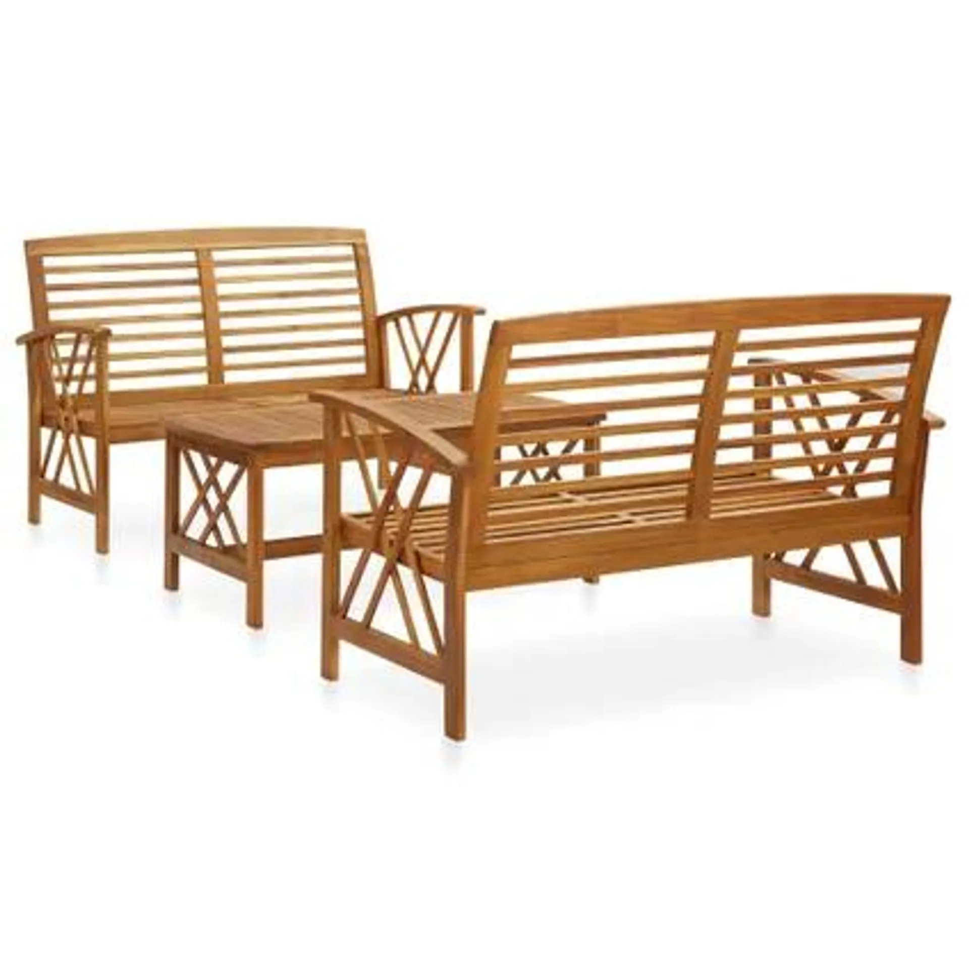 vidaXL Salon de jardin 3 pcs Bois d'acacia solide