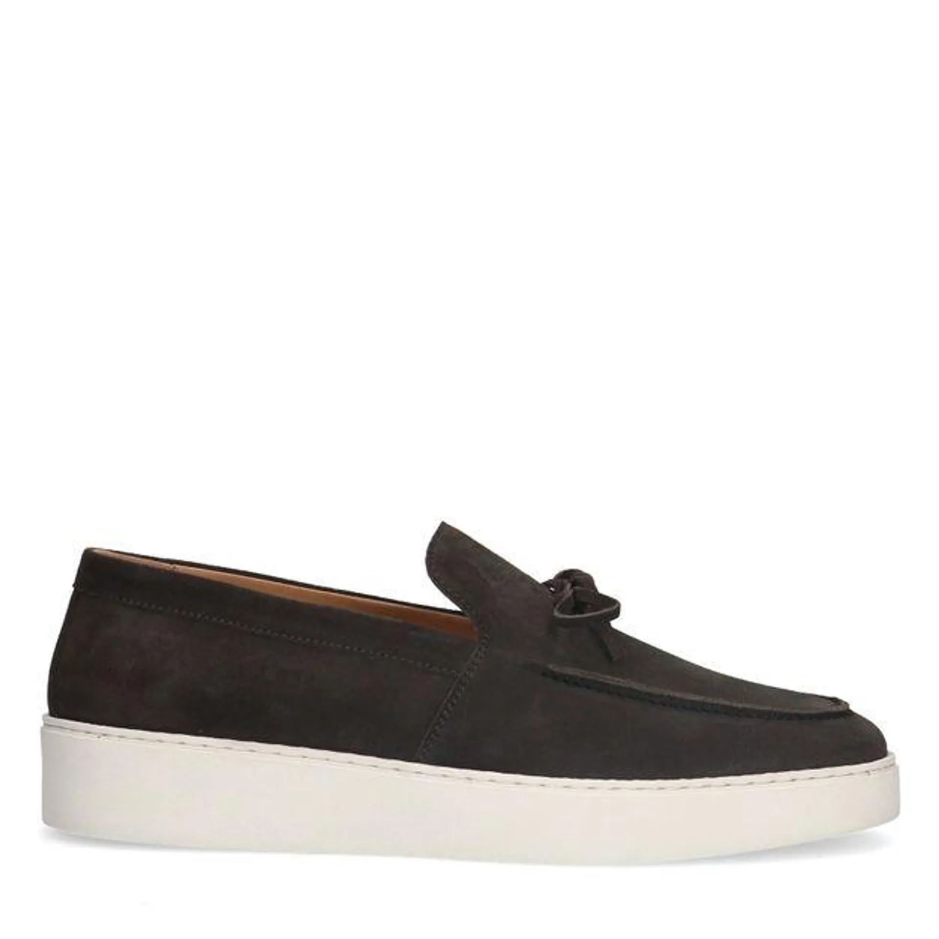 Grijze suède loafers