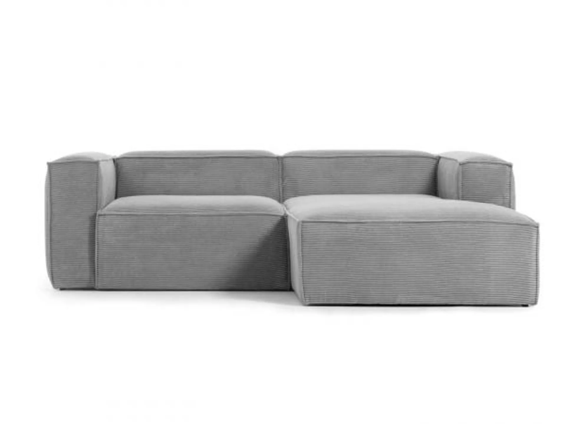 2-Zit met chaise longue rechts BLOK - Grijs corduroy