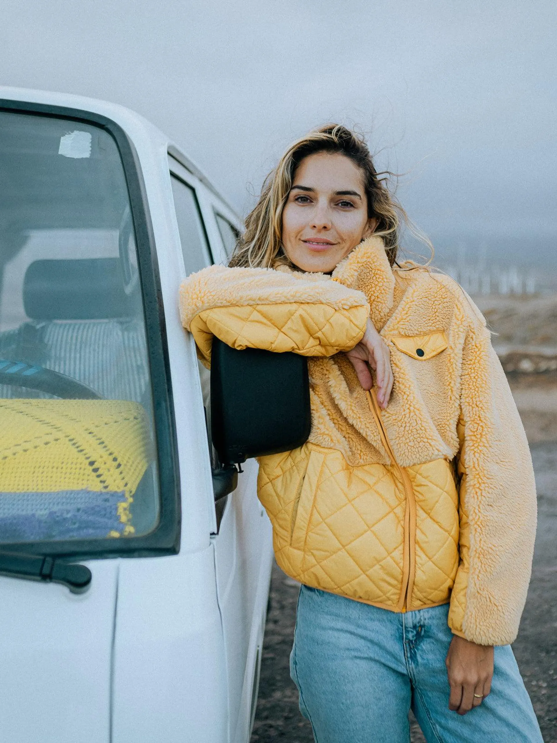 Becca Women Teddy Jacket | Yellow