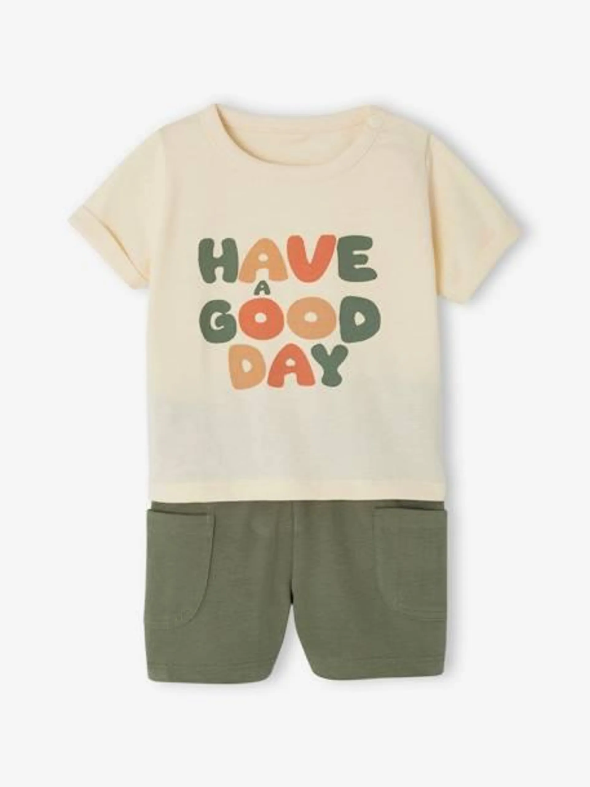 Ensemble T-shirt imprimé + short baggy bébé