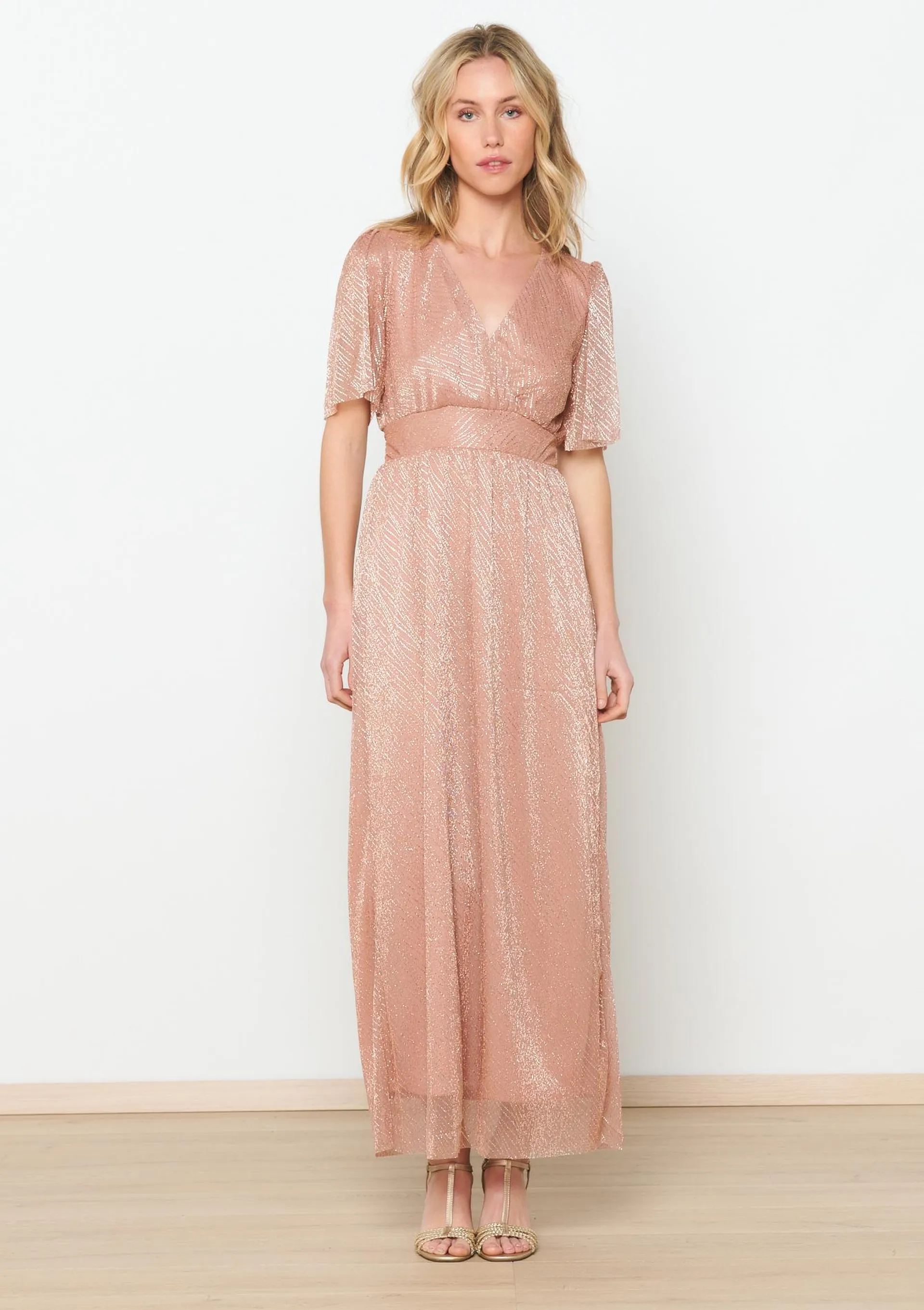 Maxi dress with butterfly sleeves