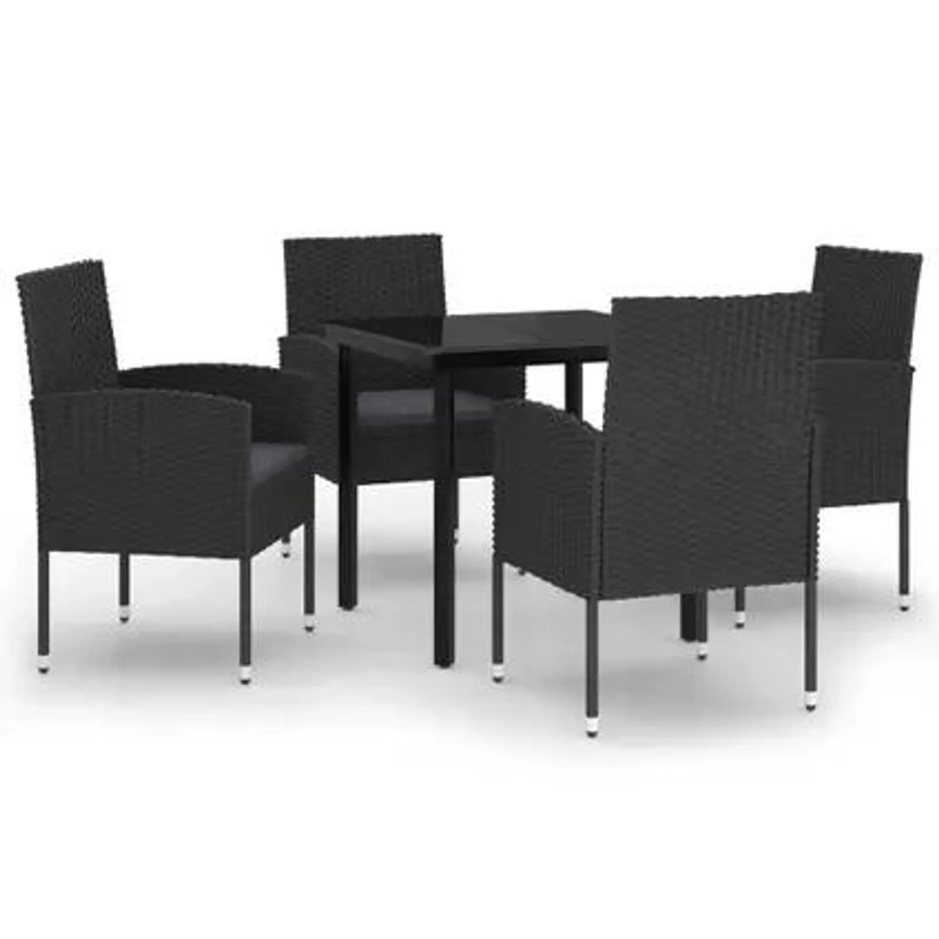 vidaXL Ensemble de salle à manger de jardin 5 pcs Noir