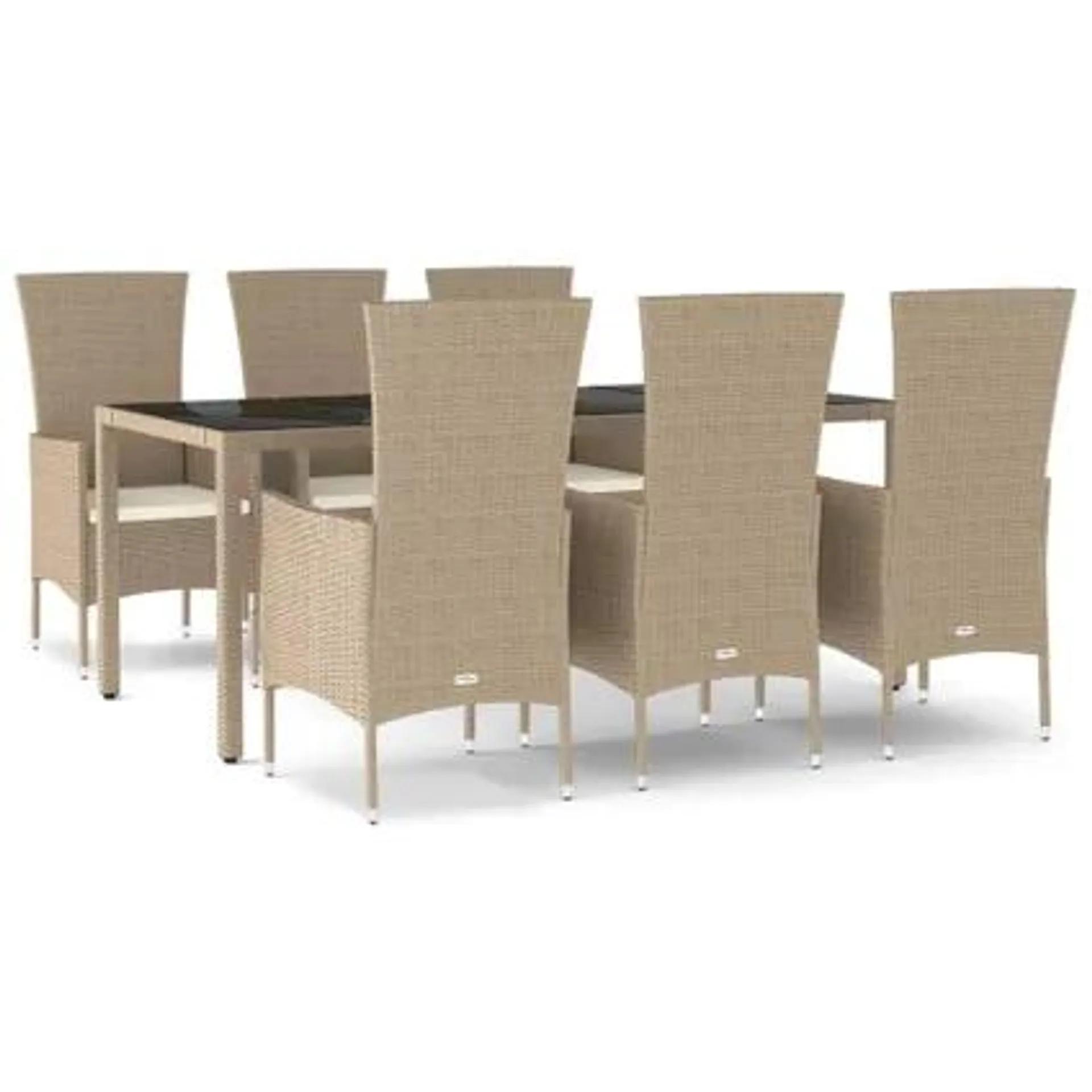 ensemble de salle à manger de jardin vidaXL Beige 190 cm table length ensemble de salle à manger