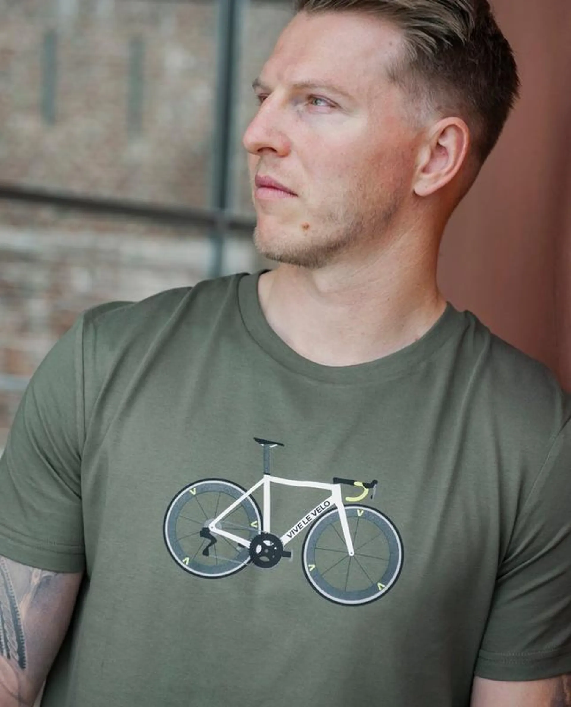 T-shirt met fietsprint, S-XXL