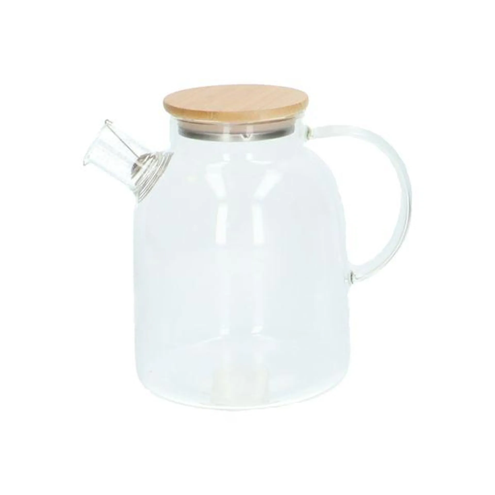 Theepot met bamboe deksel, glas, 1.6 l