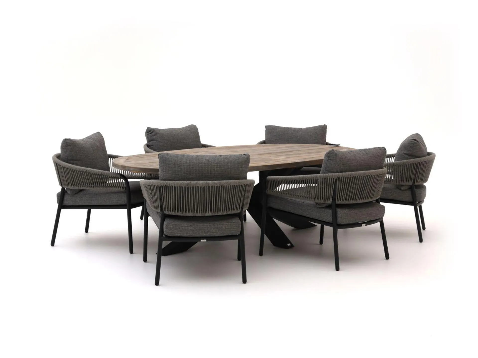 Bellagio Nova Siri /ROUGH-Y Ellips 240cm low dining tuinset 7-delig