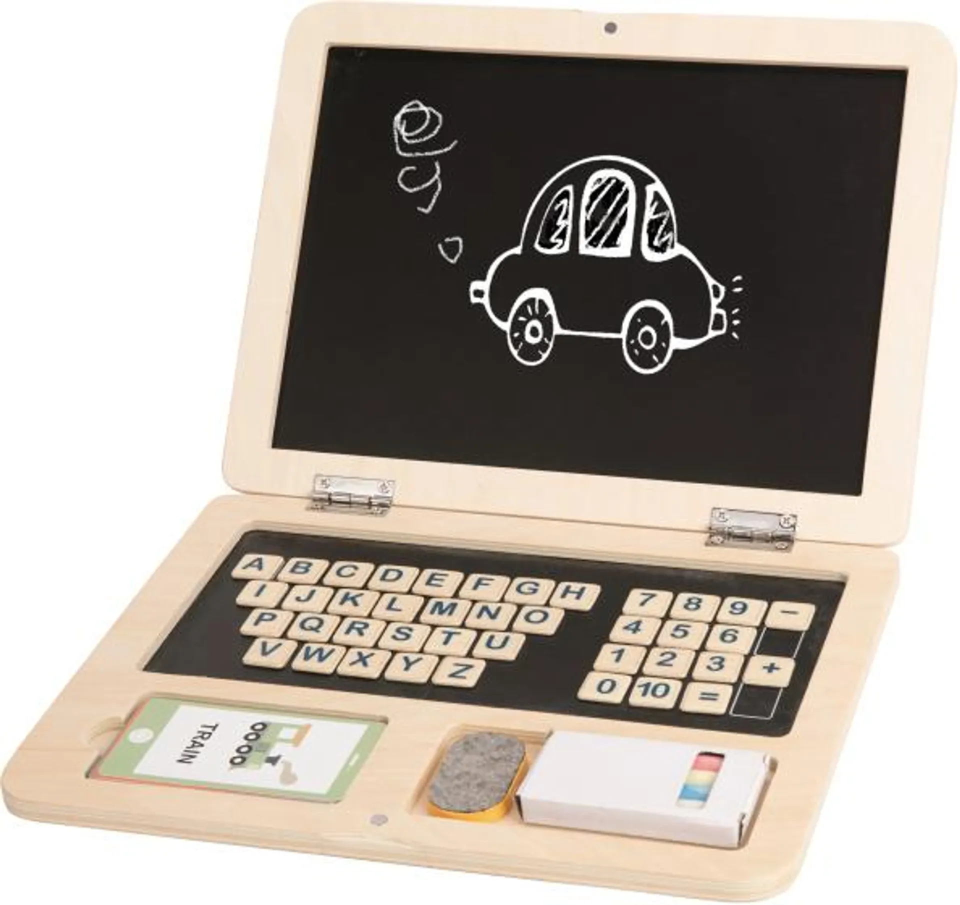 Tooky Toy Educatief Houten Speelgoed Laptop 58-delig