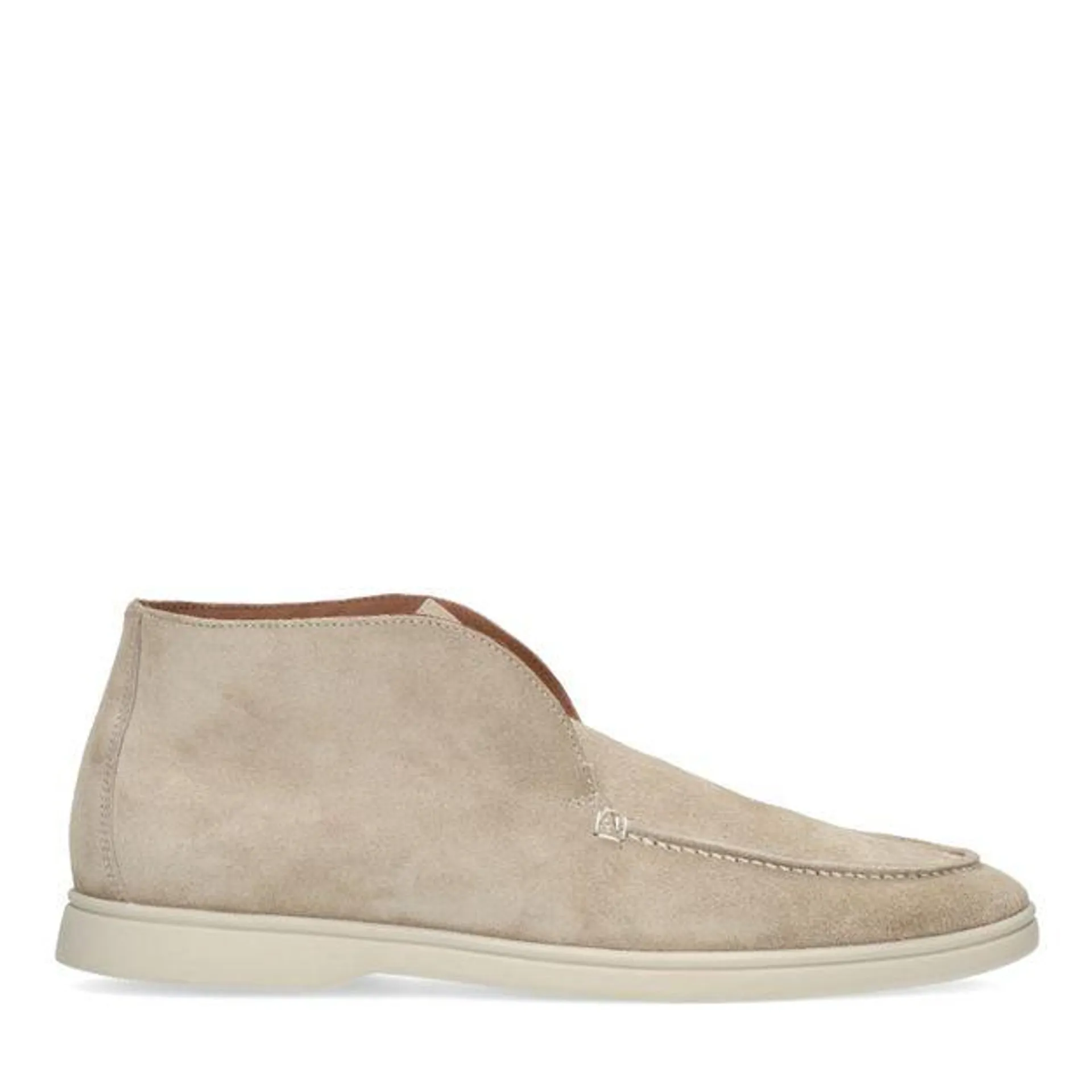 Beige suède hoge loafers