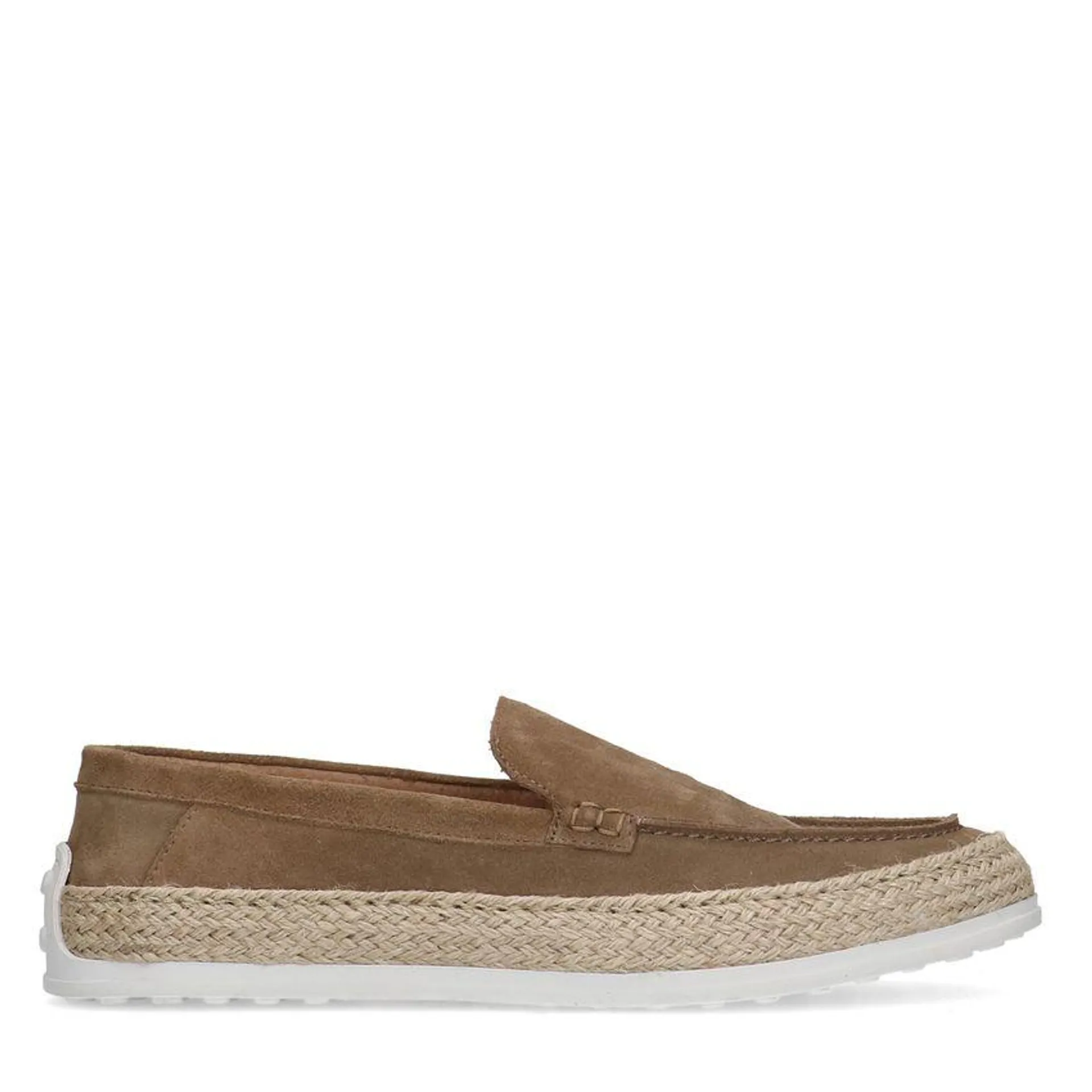 Taupe suède loafer espadrilles