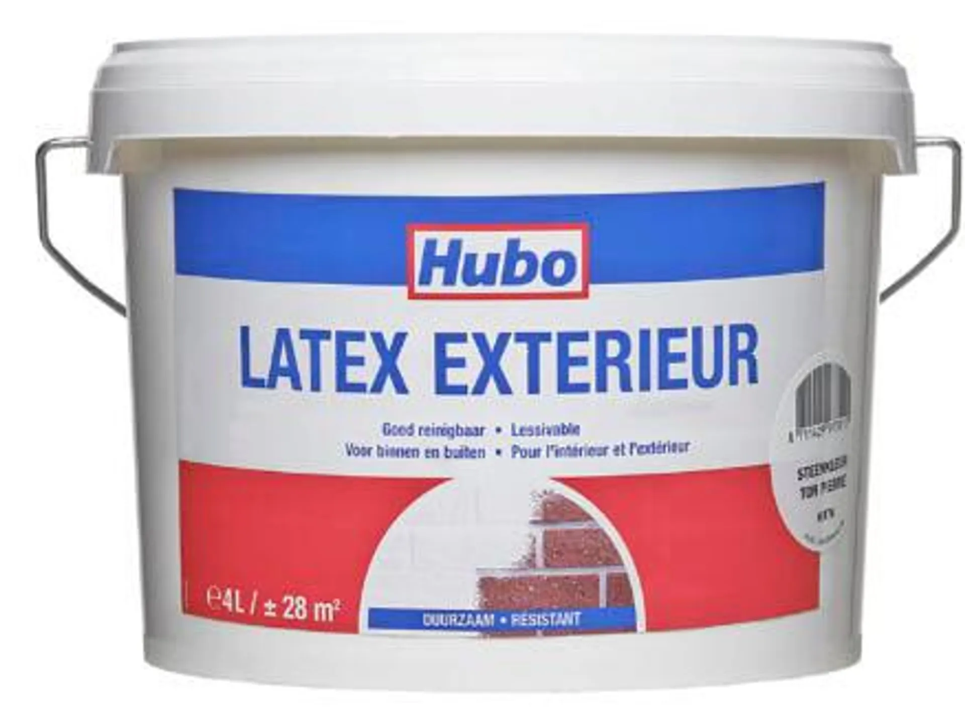 Hubo muurverf latex buiten 4l steenkleur