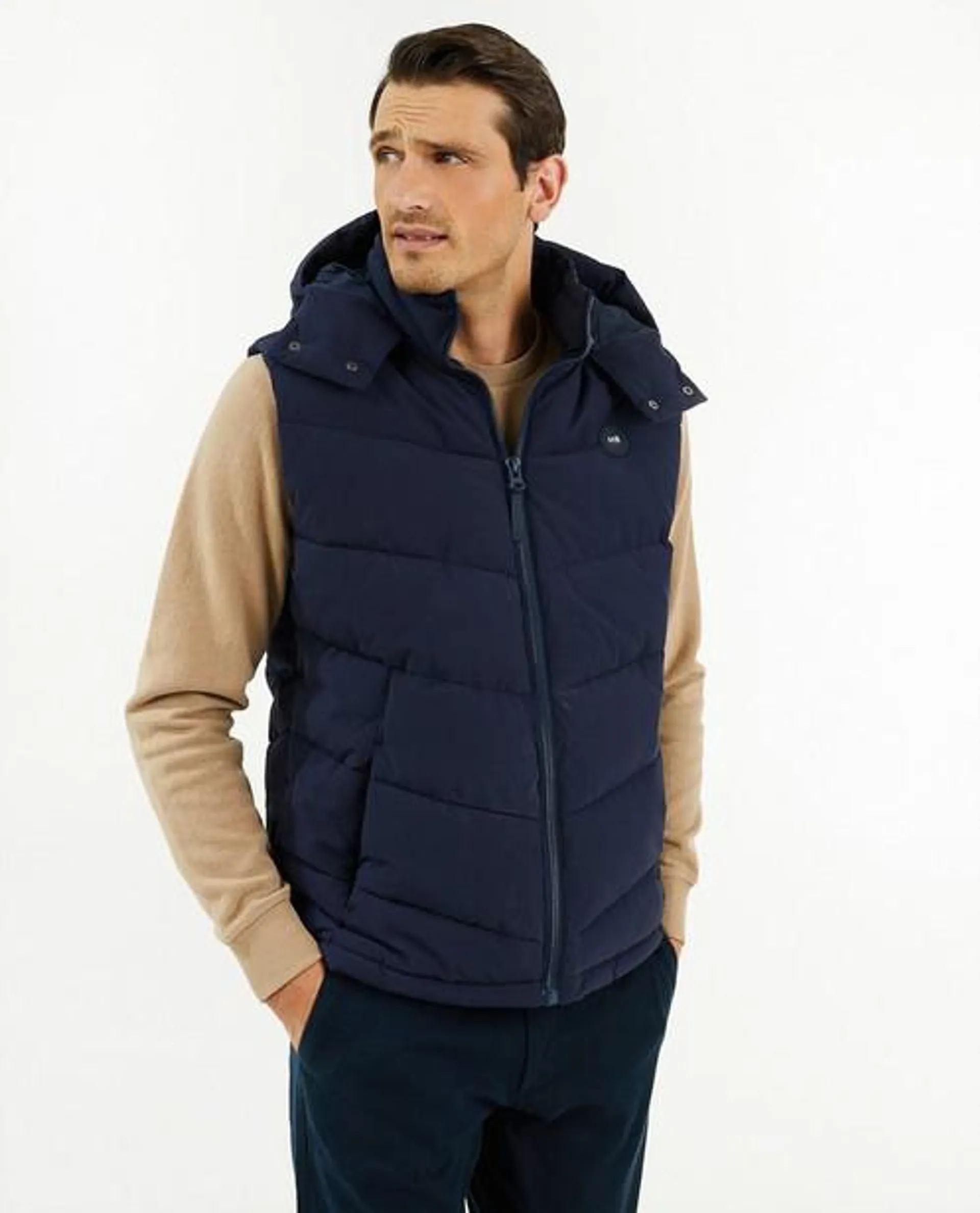 Blauwe bodywarmer