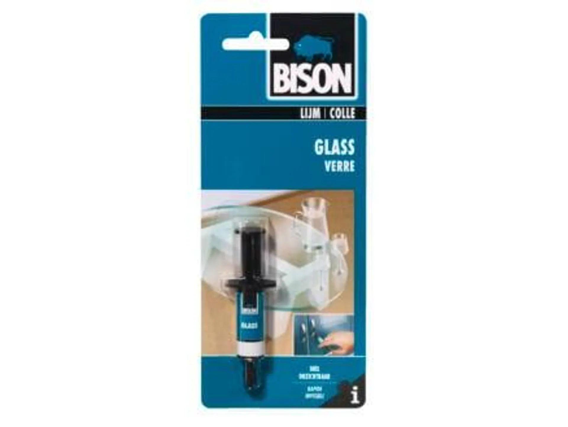 Bison lijmspuit glas & metaal 2ml transparant