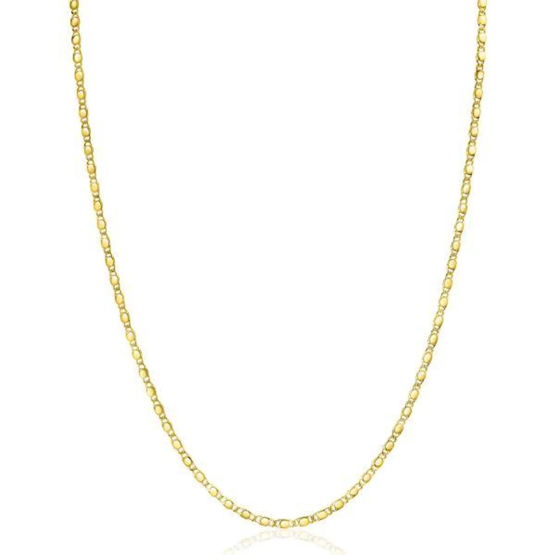 ZINZI Gold 14 karaat gouden massieve ketting met glanzende fantasie plaatjes 1,7mm breed 41-43cm ZGC497