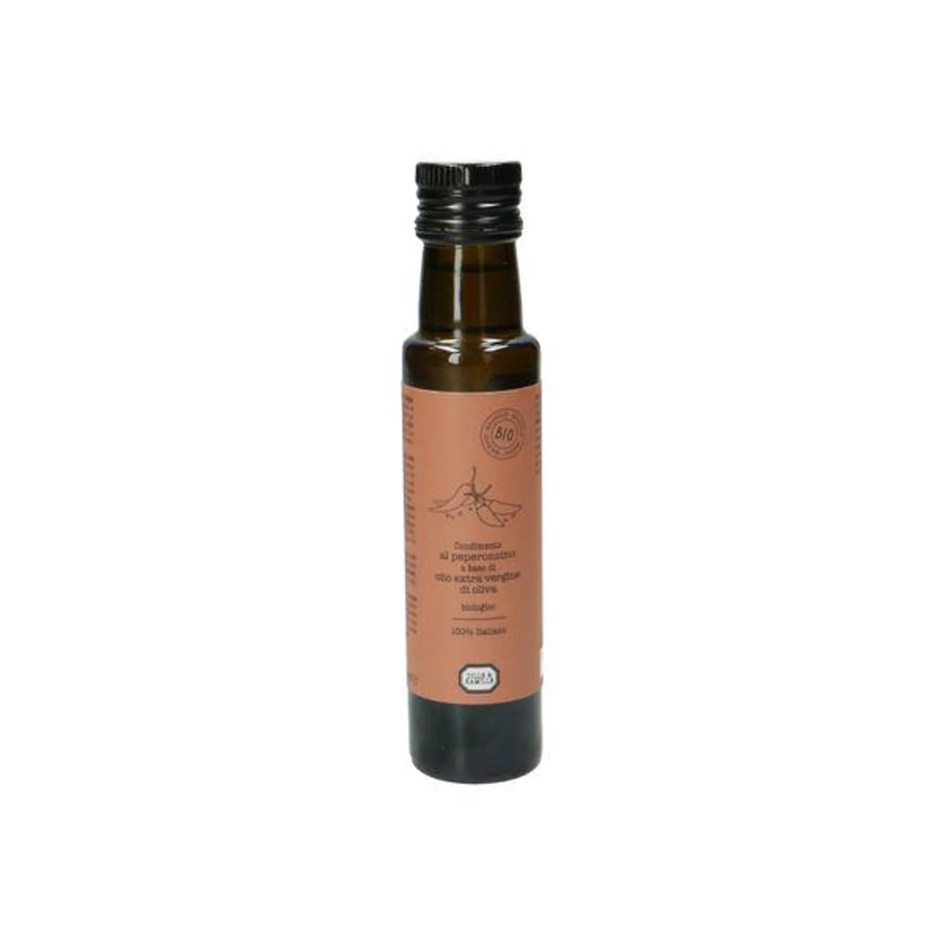 Olijfolie extra vierge, met peperoncino, biologisch, 100 ml