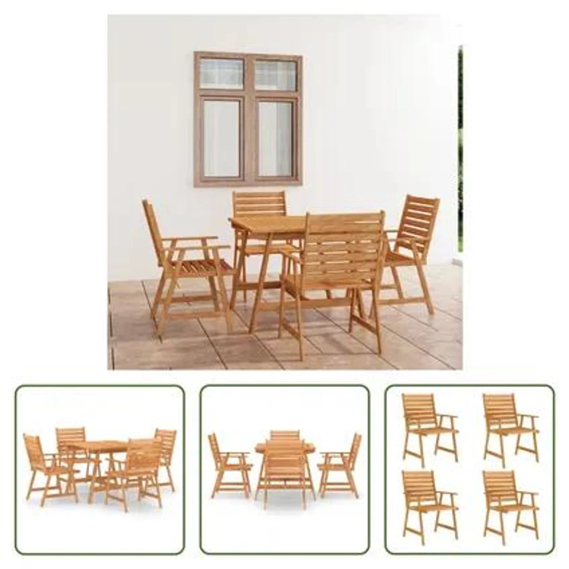 vidaXL Mobilier de salle à manger de jardin 5 pcs Bois d'acacia solide