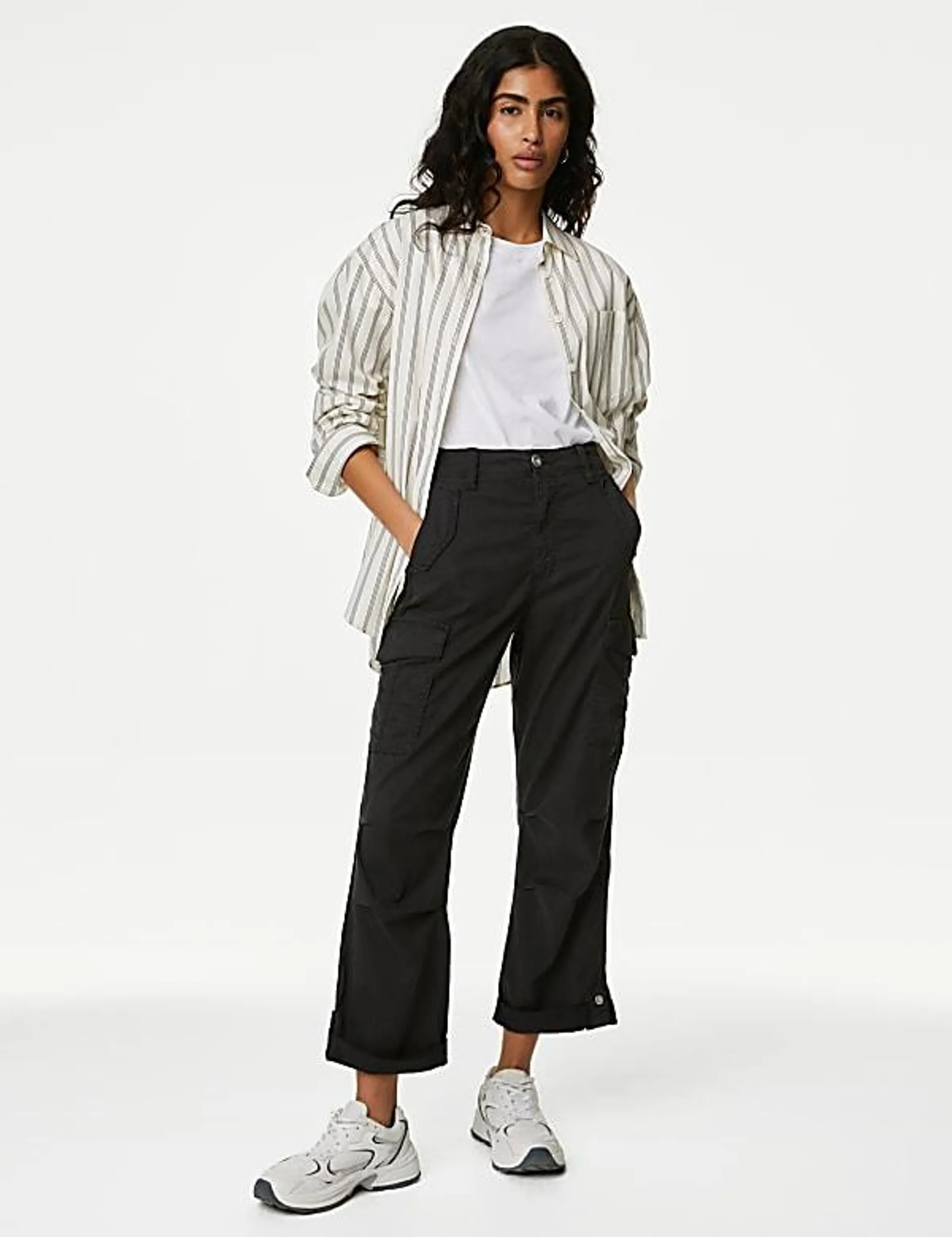 lyocell™ Rich Cargo Tea Dyed Cropped Trousers