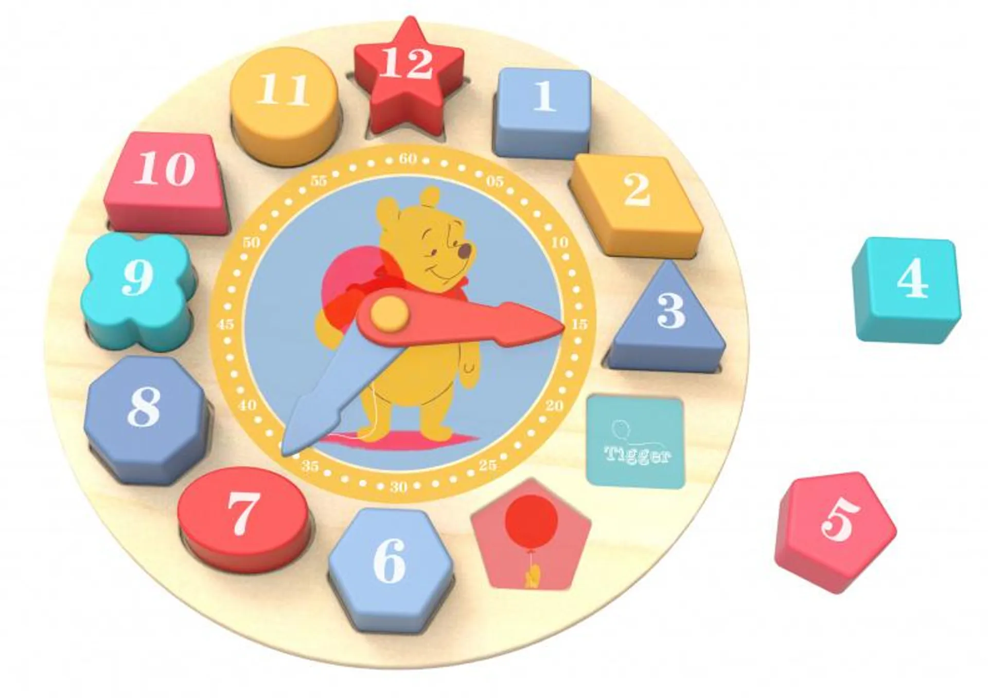 Tooky Toy Winnie The Pooh Educatieve Houten Klokpuzzel 15-delig