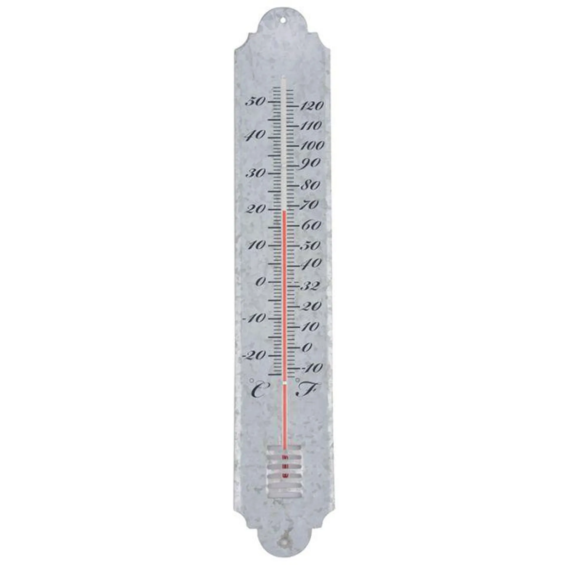 Thermometer oud zink 50cm