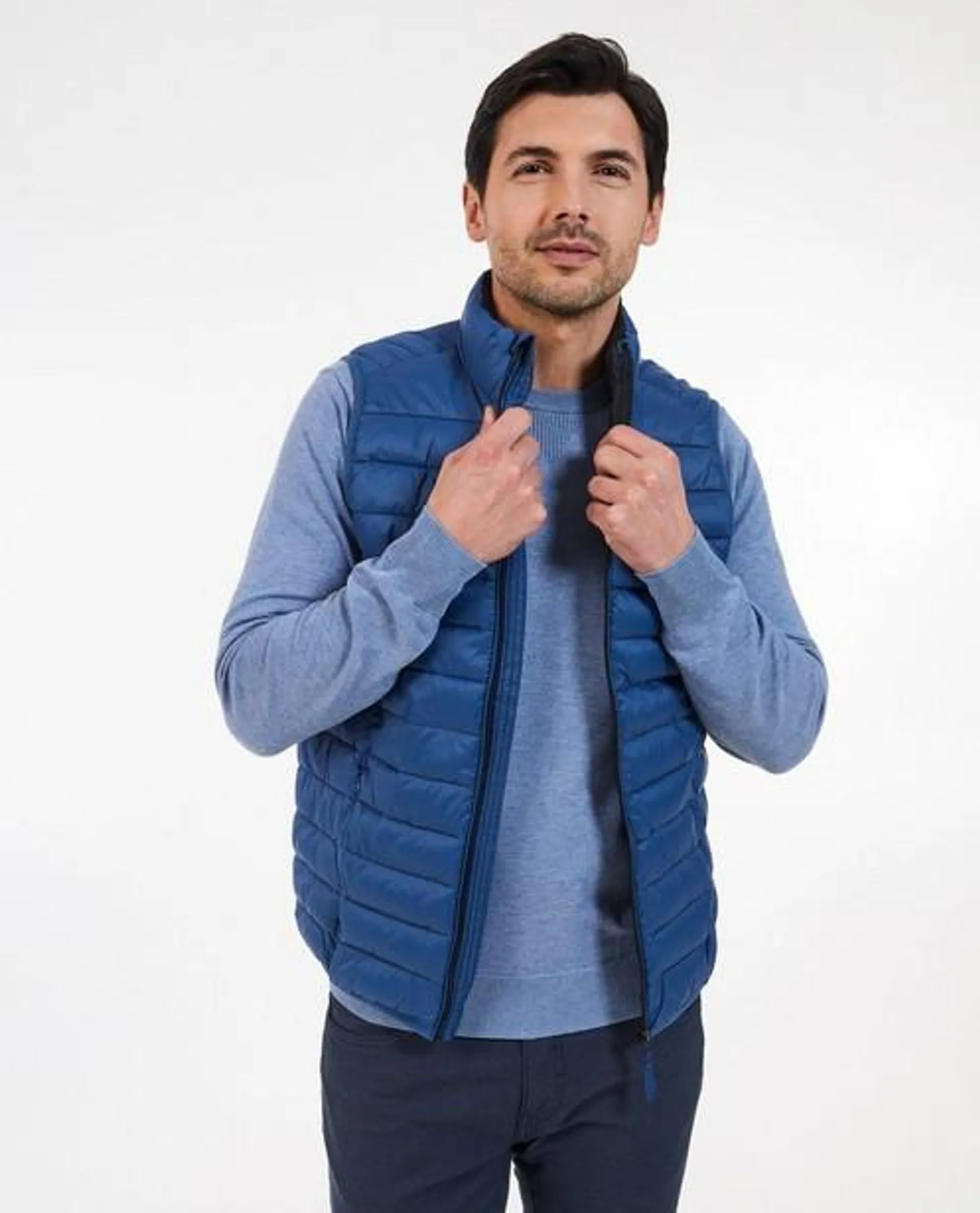 Blauwe bodywarmer